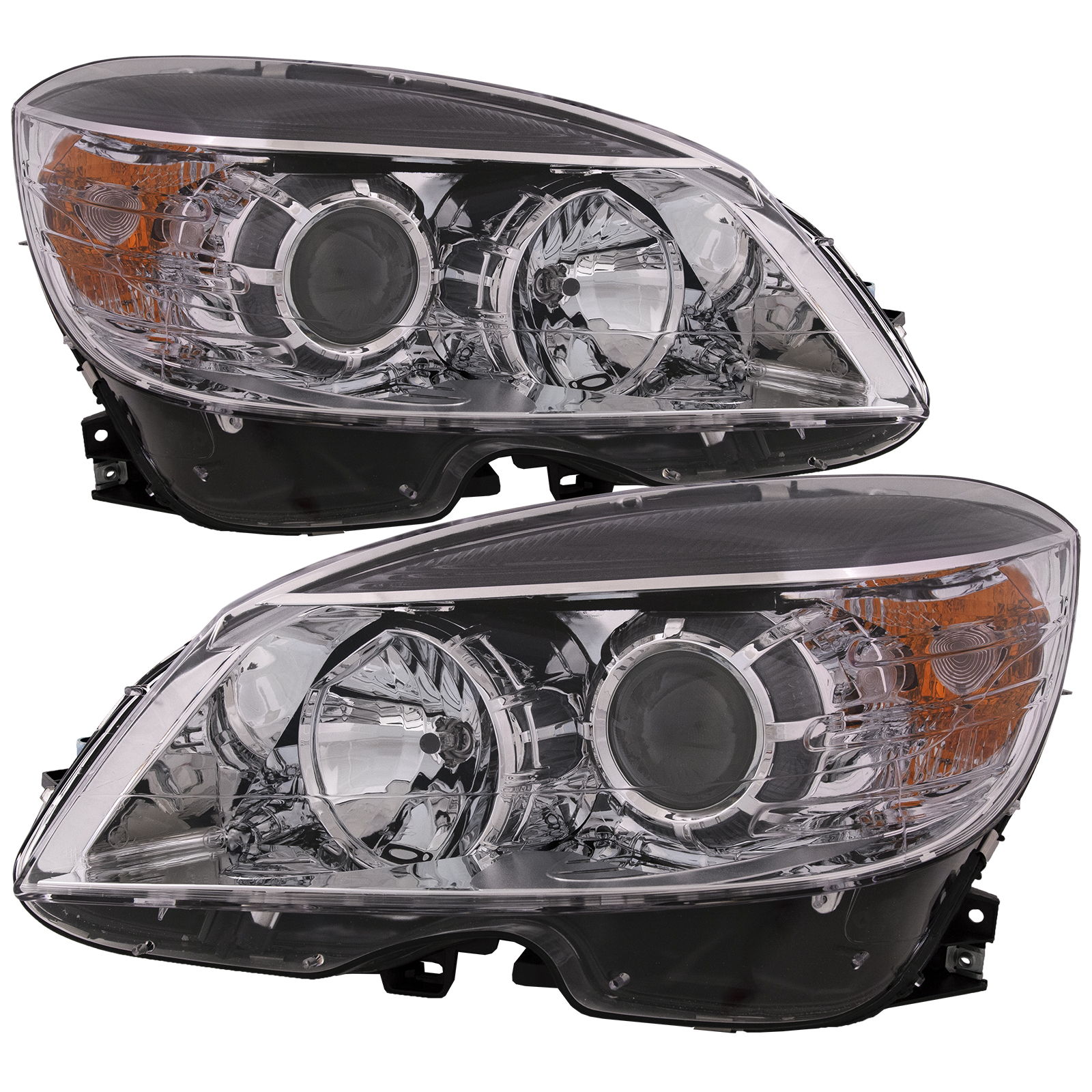 Headlight Set For 08-11 Mercedes-Benz C300, 08-11 Mercedes-Benz C350, 08-11 Mercedes-Benz C63 AMG