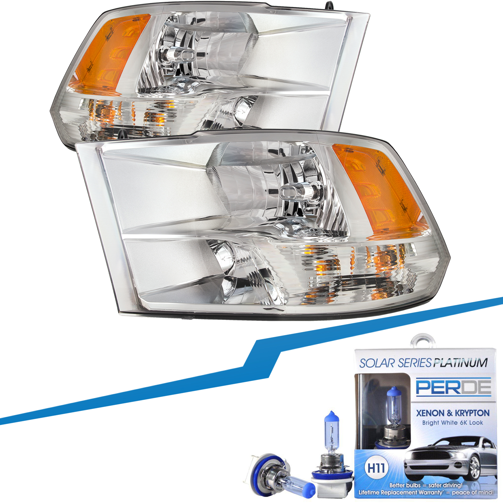 Headlight Set For 2009-2018 Dodge Ram