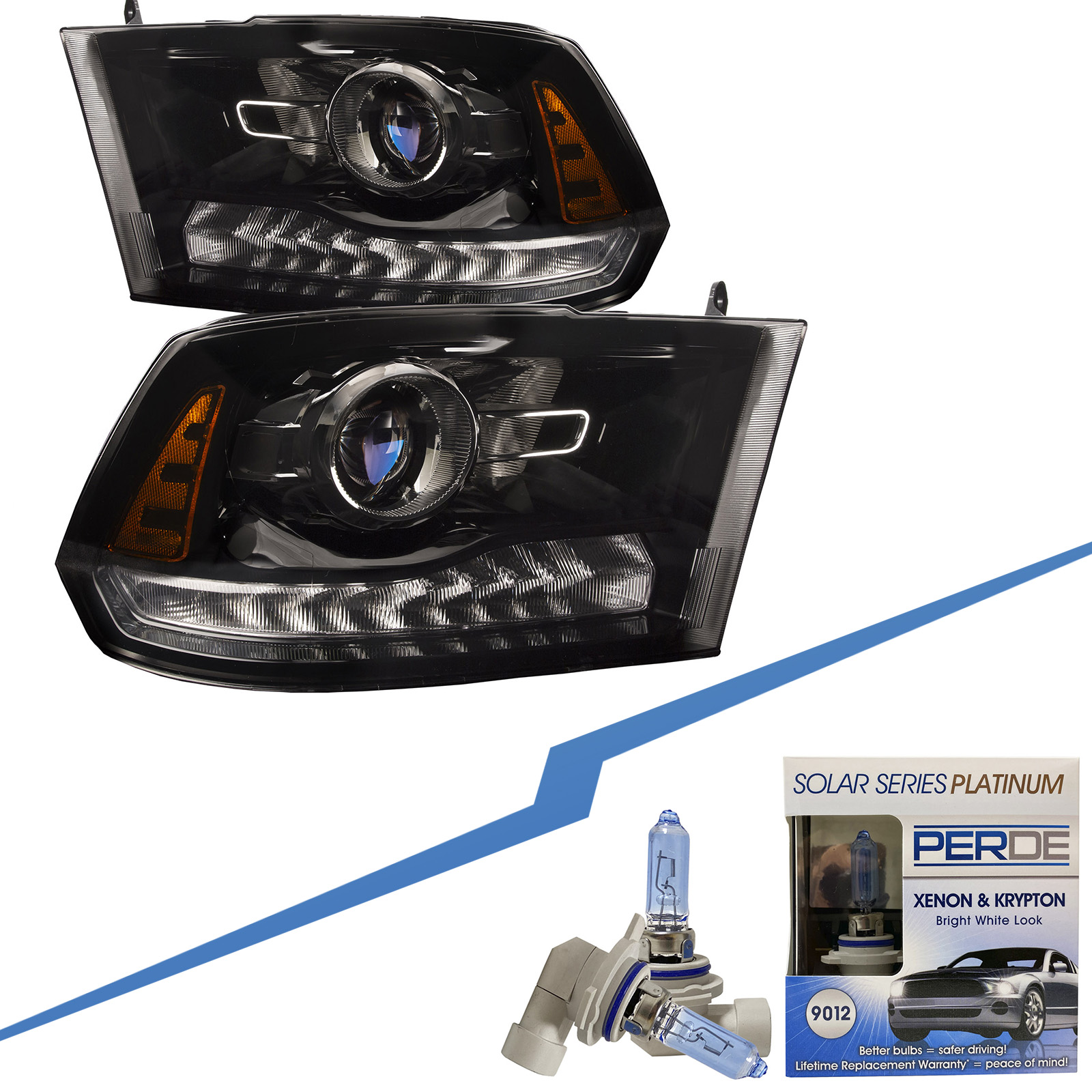 Headlight Set For 13-14 Ram 1500