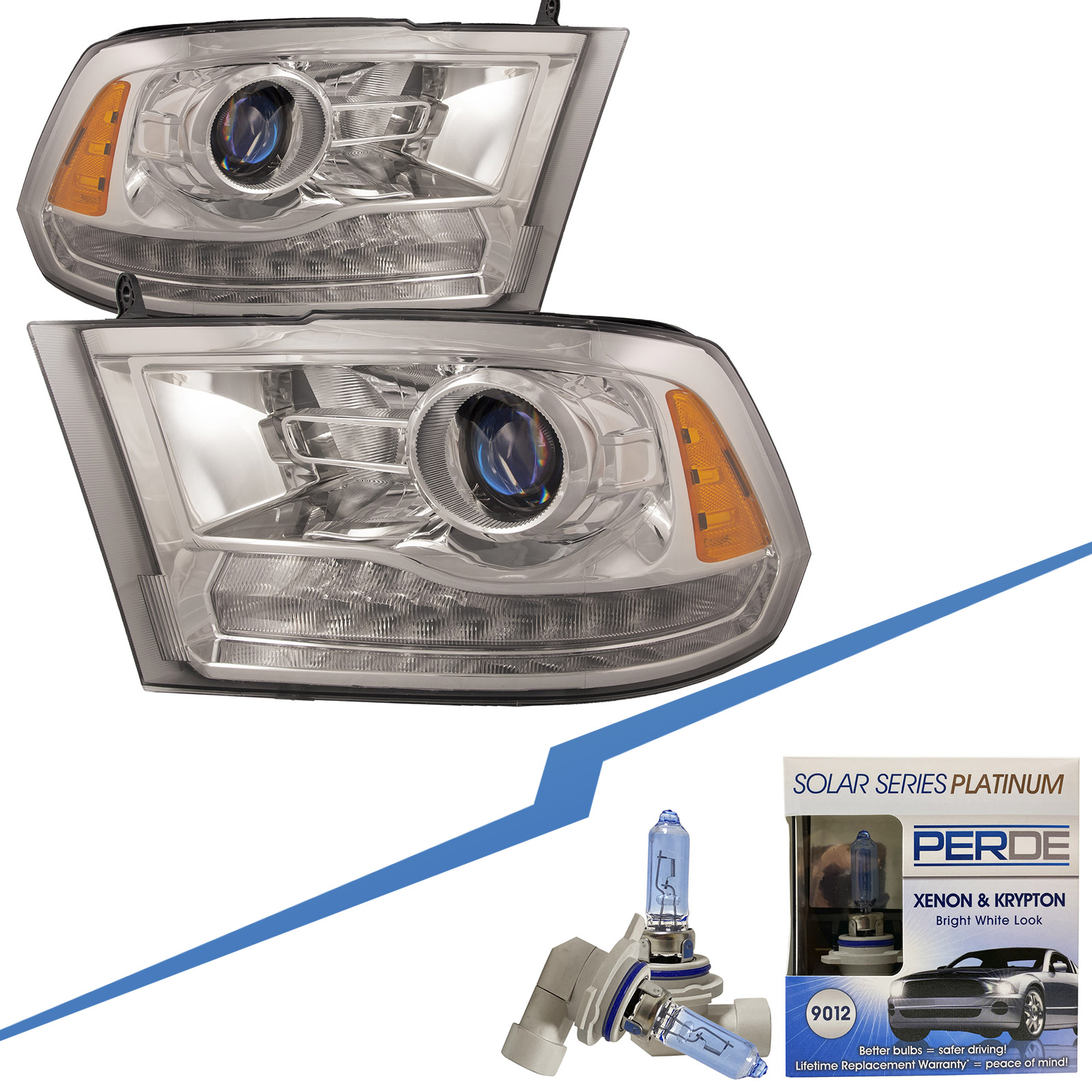 Headlight Set For 13-18 Ram 1500, 13-18 Ram 2500, 13-18 Ram 3500