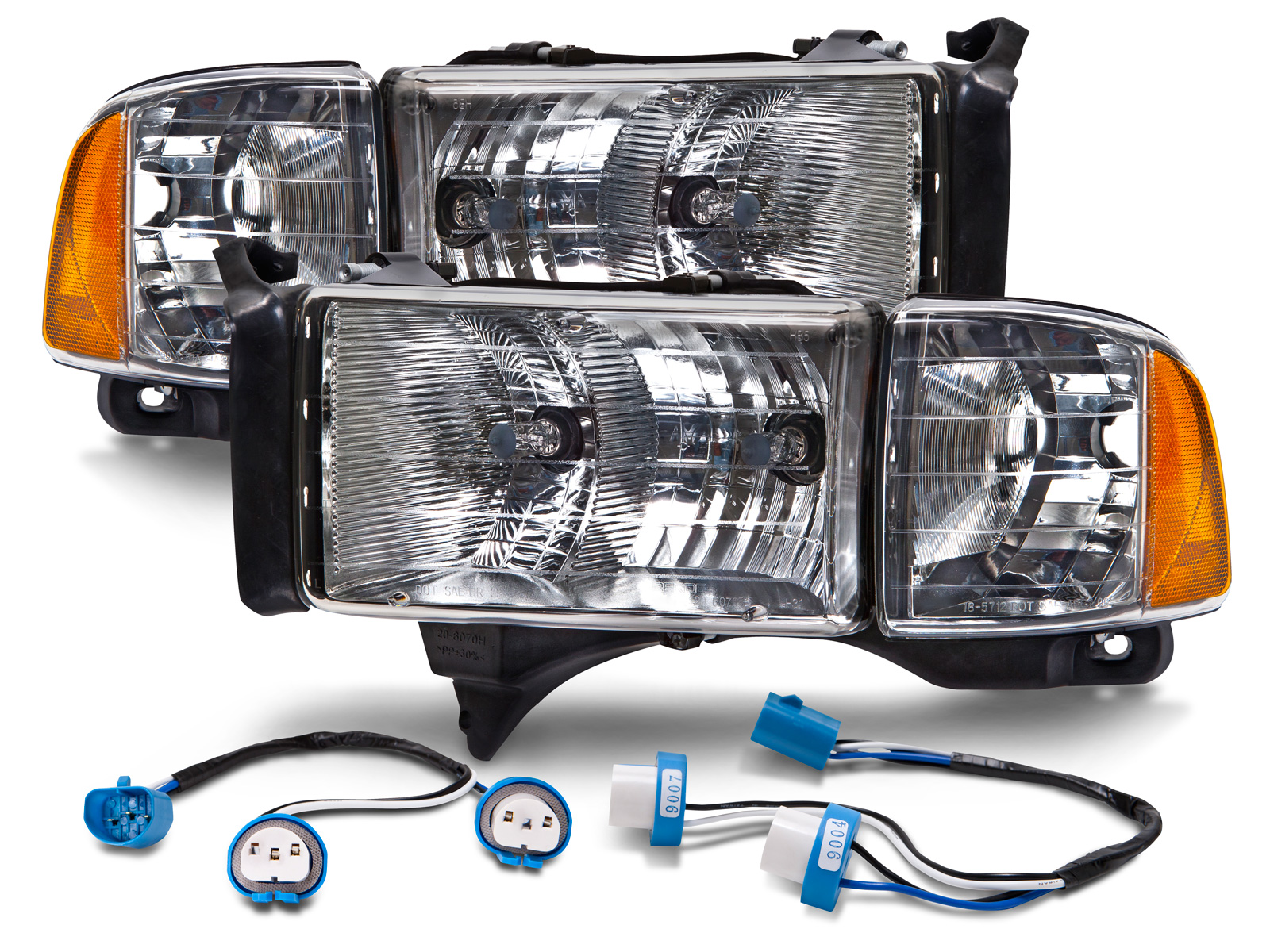 Headlight Set For 99-01 Dodge Ram 1500, 99-02 Dodge Ram 2500, 99-02 Dodge Ram 3500