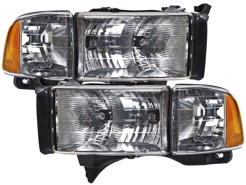 Headlight Set For 99-01 Dodge Ram 1500, 99-02 Dodge Ram 2500, 99-02 Dodge Ram 3500