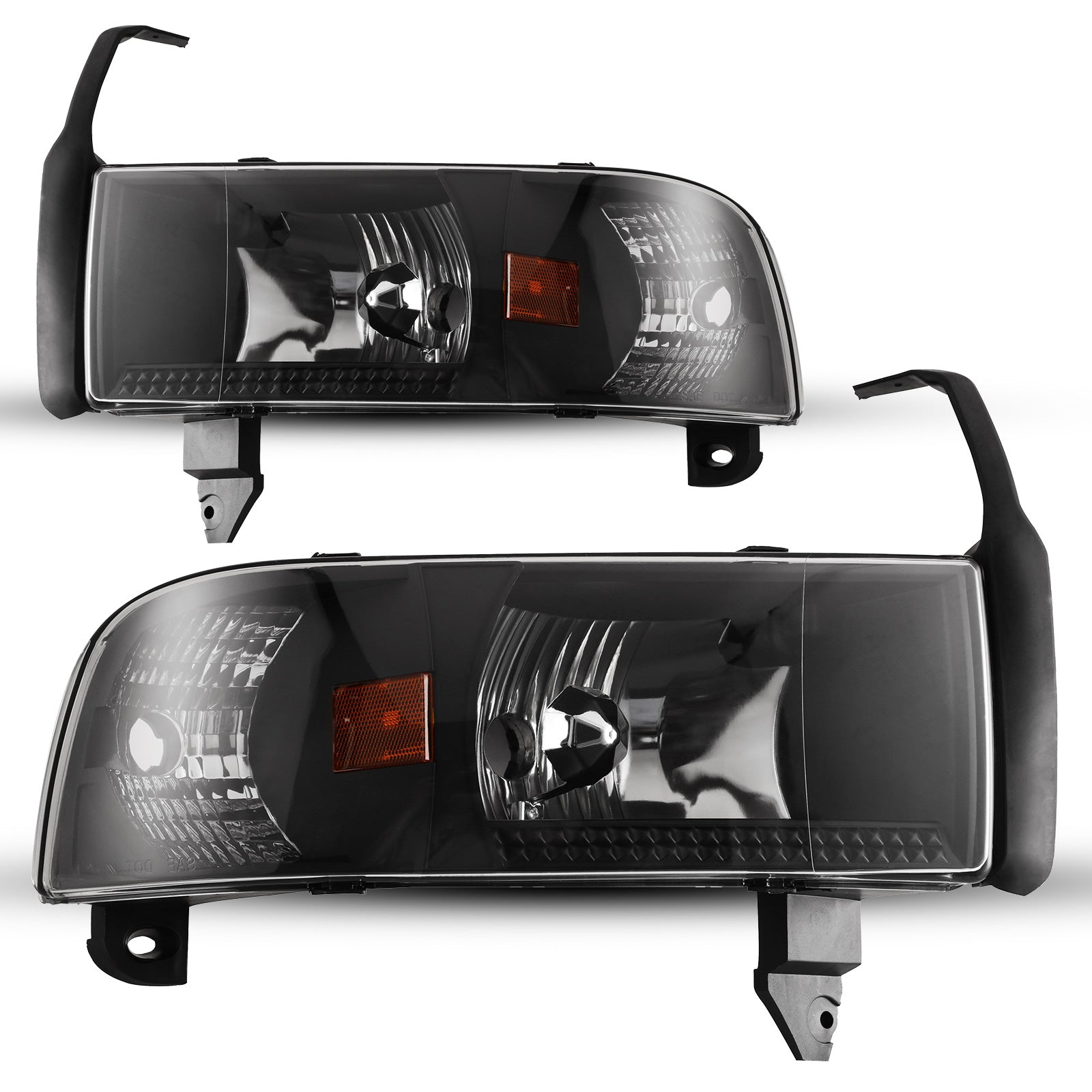 Headlight Set For 94-01 Dodge Ram 1500, 94-02 Dodge Ram 2500, 95-02 Dodge Ram 3500