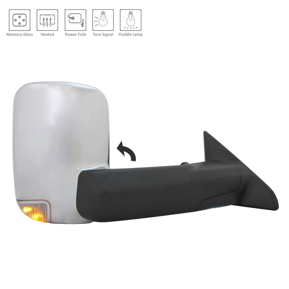 Right Passenger Side Door Mirror For 15-18 Ram 2500, 15-18 Ram 3500