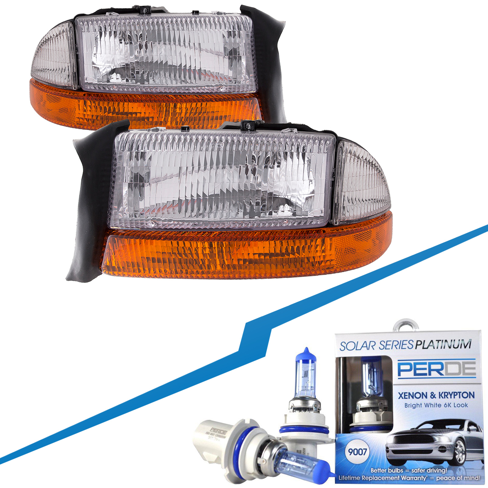 Headlight Set For 97 Dodge Dakota, 98 Dodge Durango