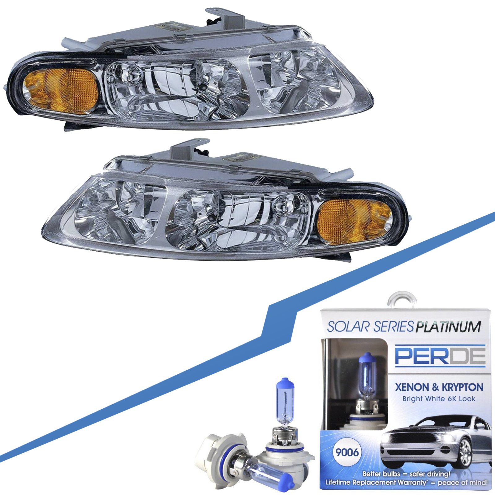 Headlight Set For 97-00 Chrysler Sebring