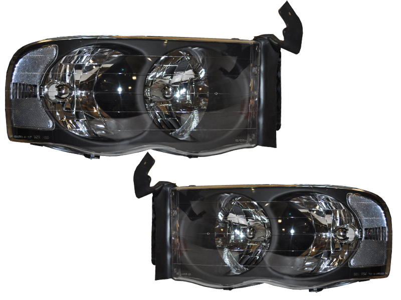Headlight Set For 02-05 Dodge Ram 1500, 02-05 Dodge Ram 2500, 02-05 Dodge Ram 3500
