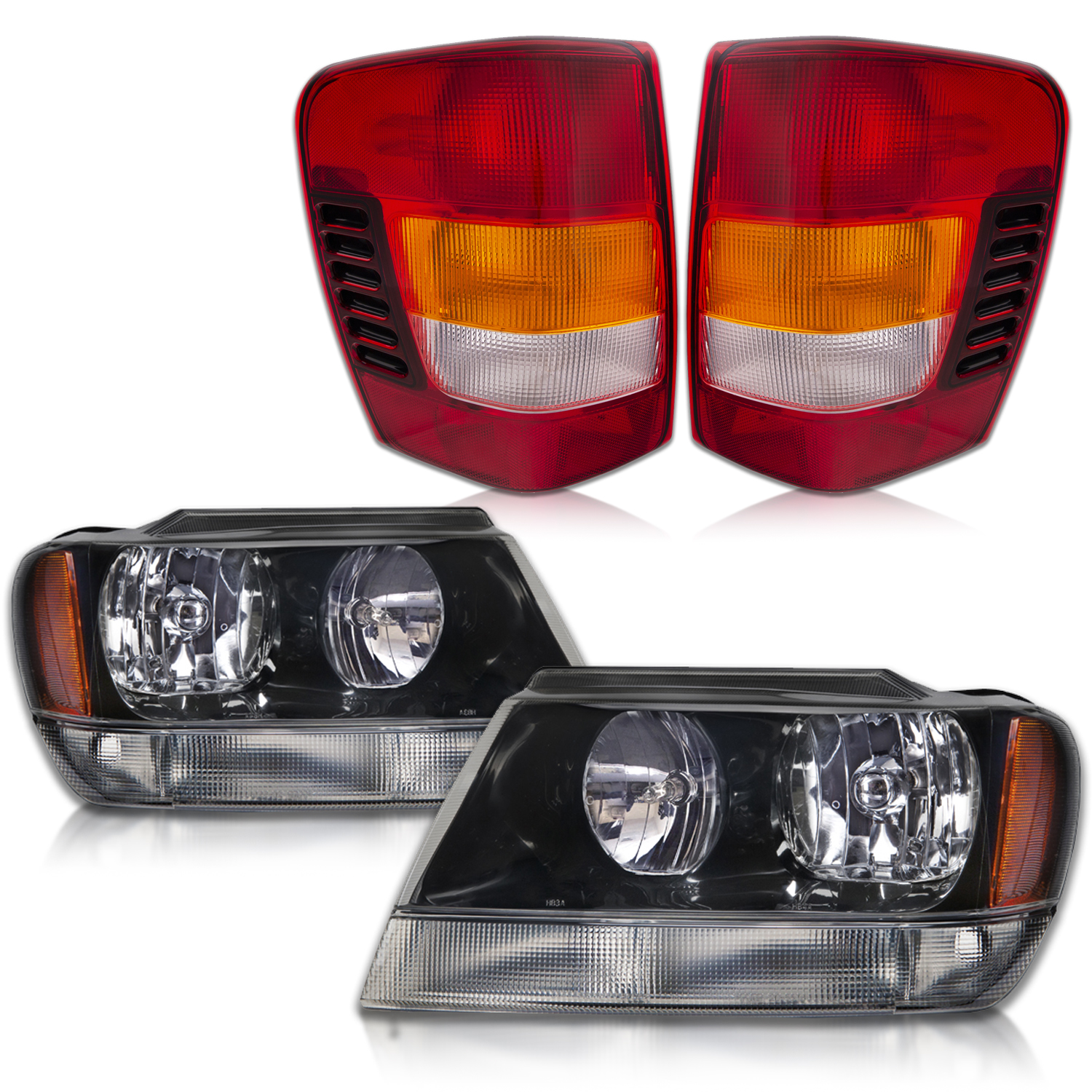 Headlight Set For 99-04 Jeep Grand Cherokee