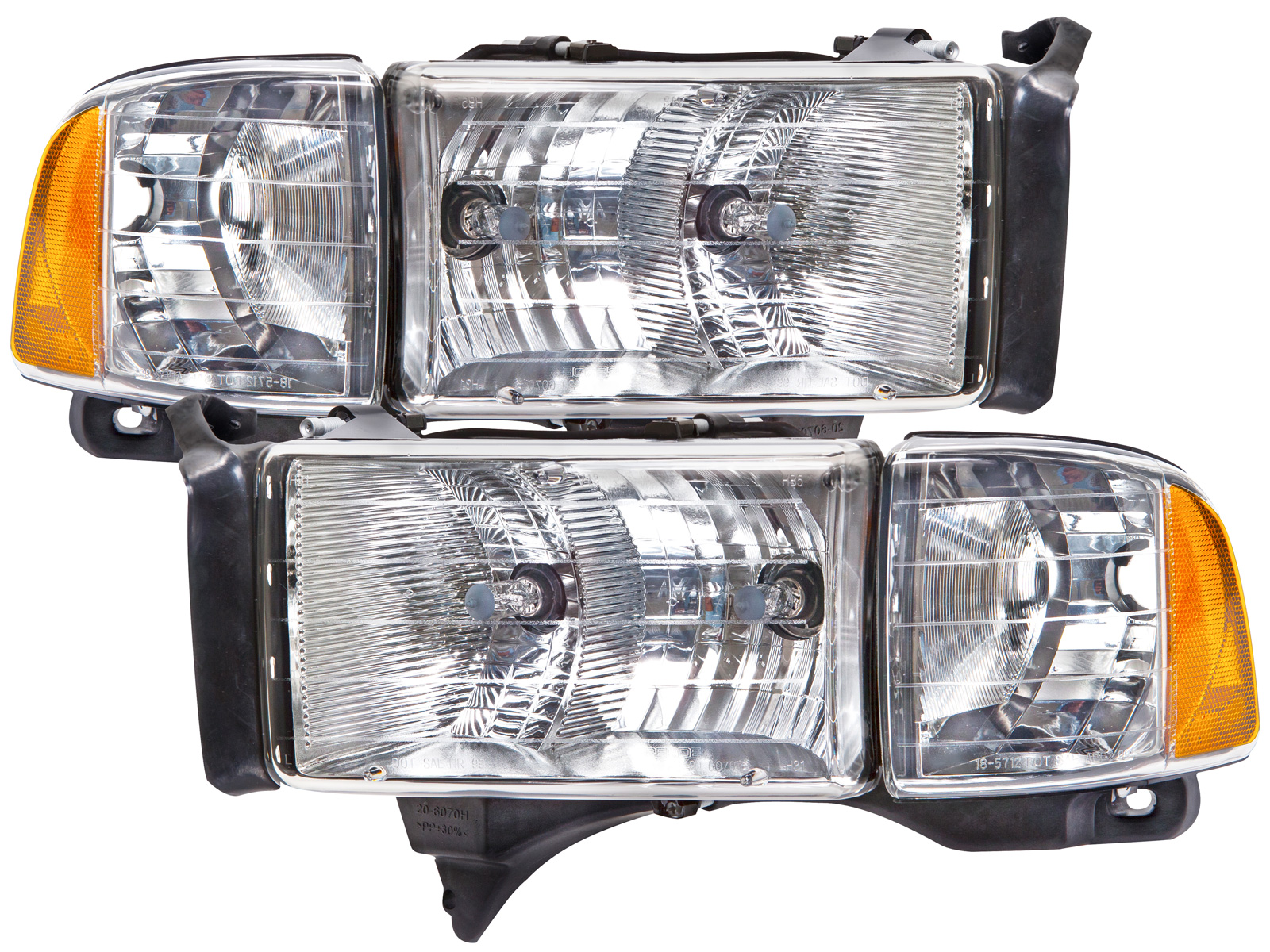 Headlight Set For 99-01 Dodge Ram 1500, 99-02 Dodge Ram 2500, 99-02 Dodge Ram 3500