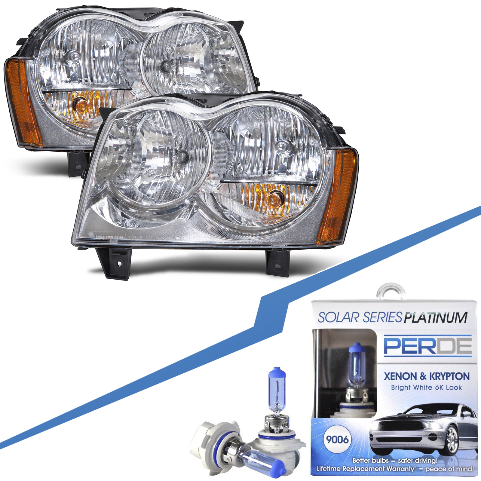 Headlight Set For 05-07 Jeep Grand Cherokee