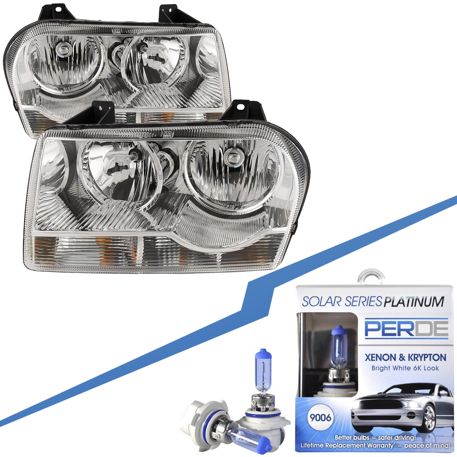 Headlight Set For 05-09 Chrysler 300