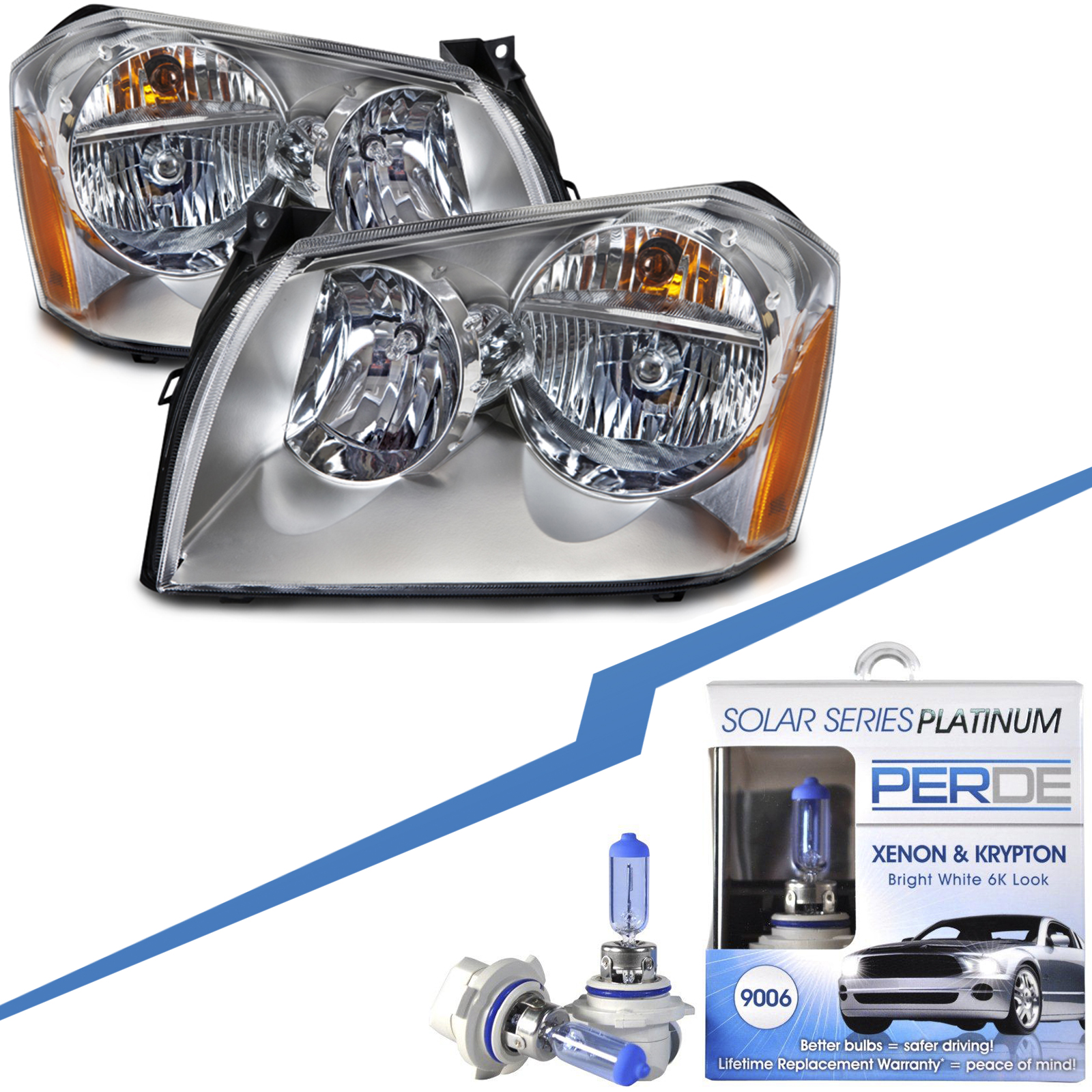 Headlight Set For 05-07 Dodge Magnum