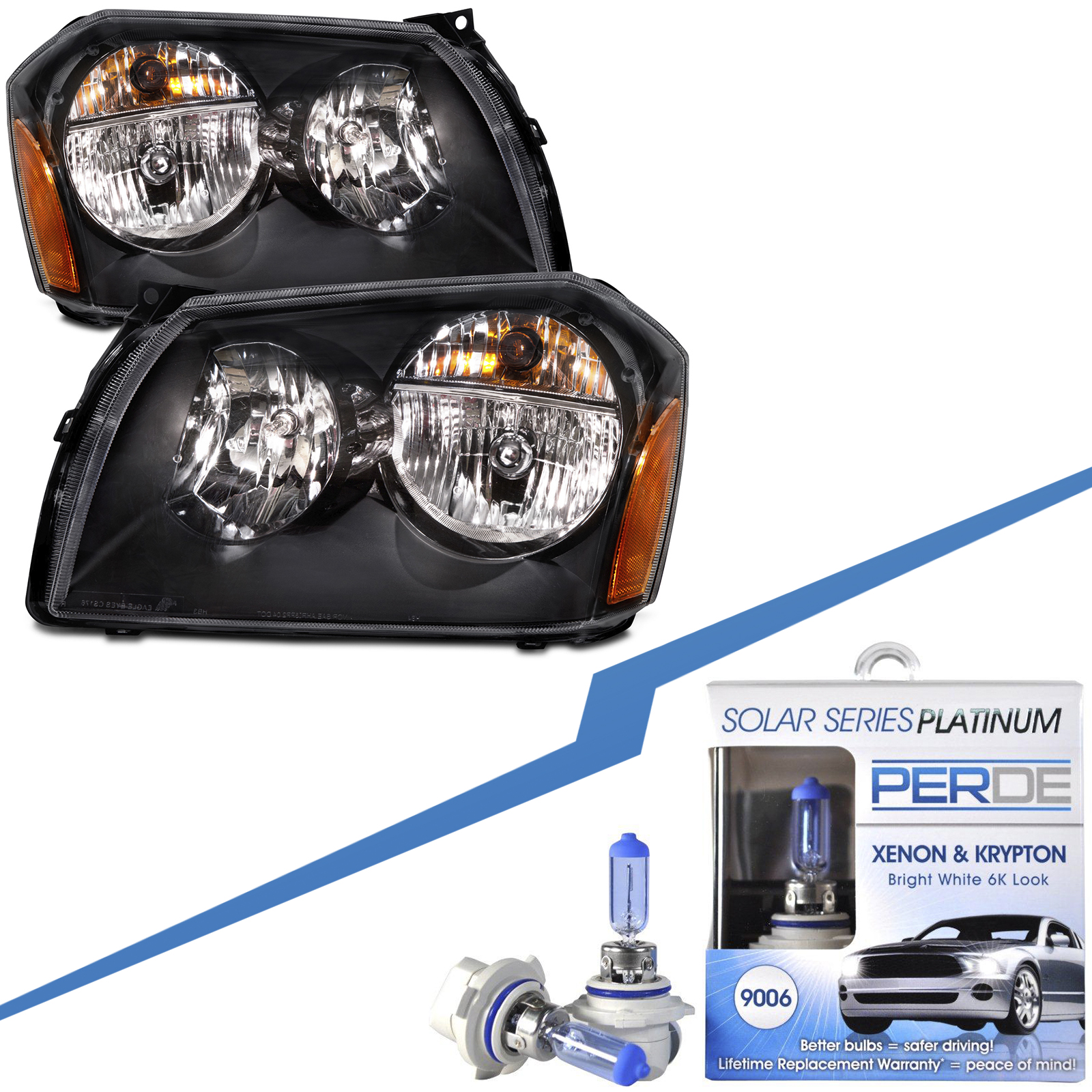 Headlight Set For 05-07 Dodge Magnum