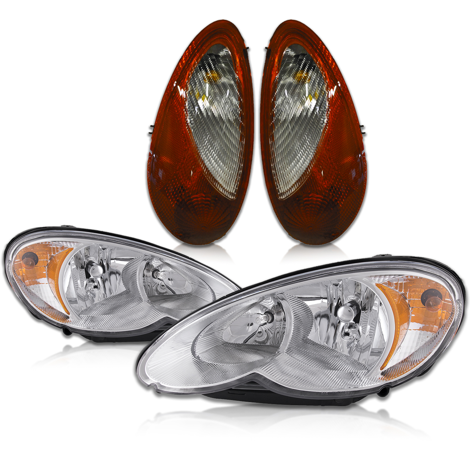Headlight Set For 06-10 Chrysler PT Cruiser
