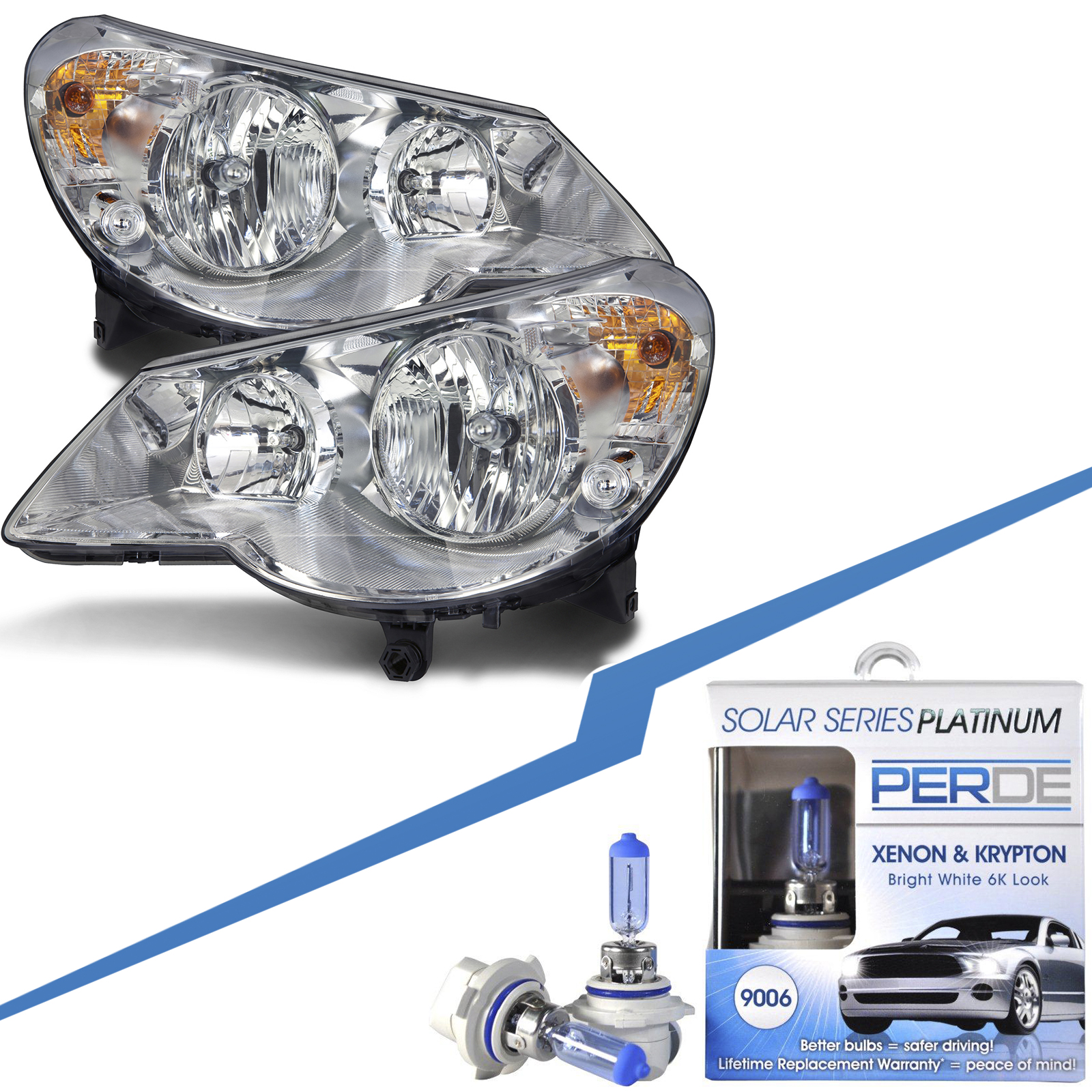 Headlight Set For 07-10 Chrysler Sebring