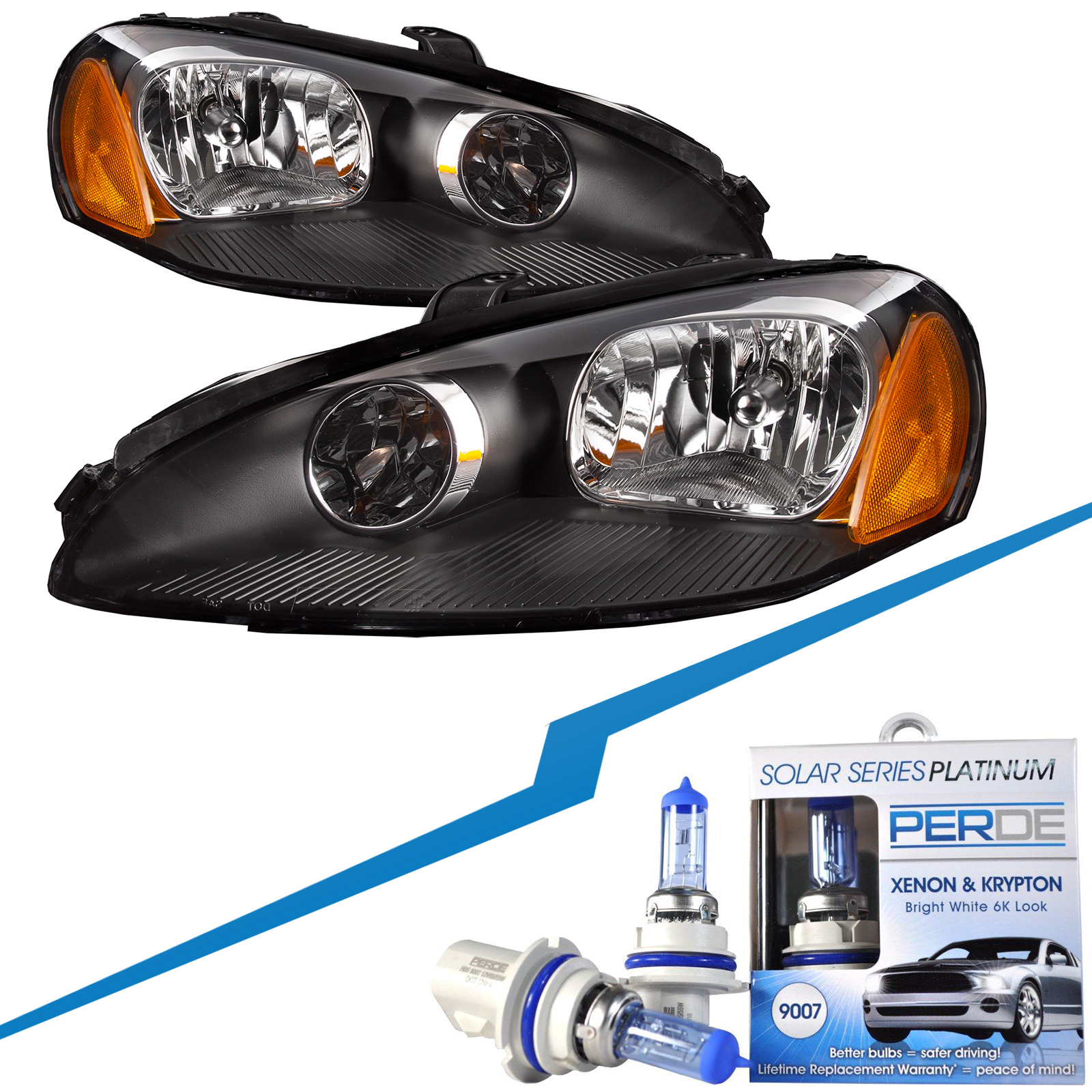 Headlight Set For 03-05 Dodge Stratus