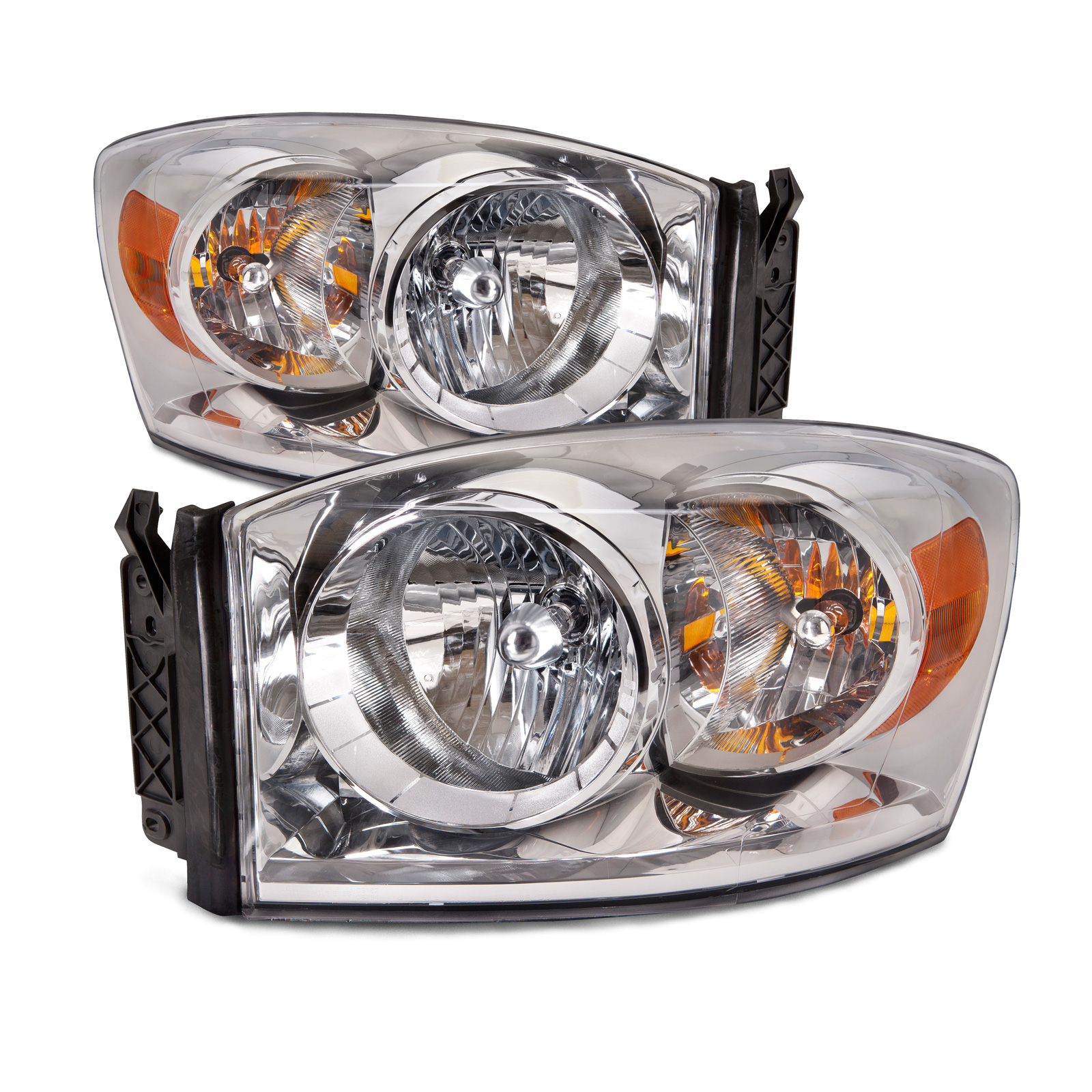Headlight Set For 07-09 Dodge Ram 1500, 07-09 Dodge Ram 2500, 07-09 Dodge Ram 3500