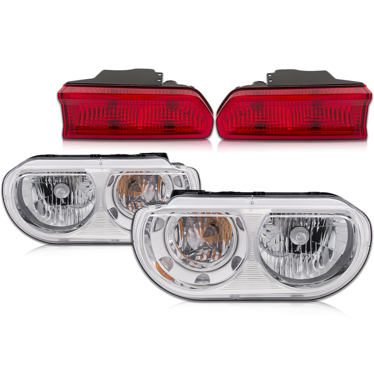 Headlight Set For 08-14 Dodge Challenger