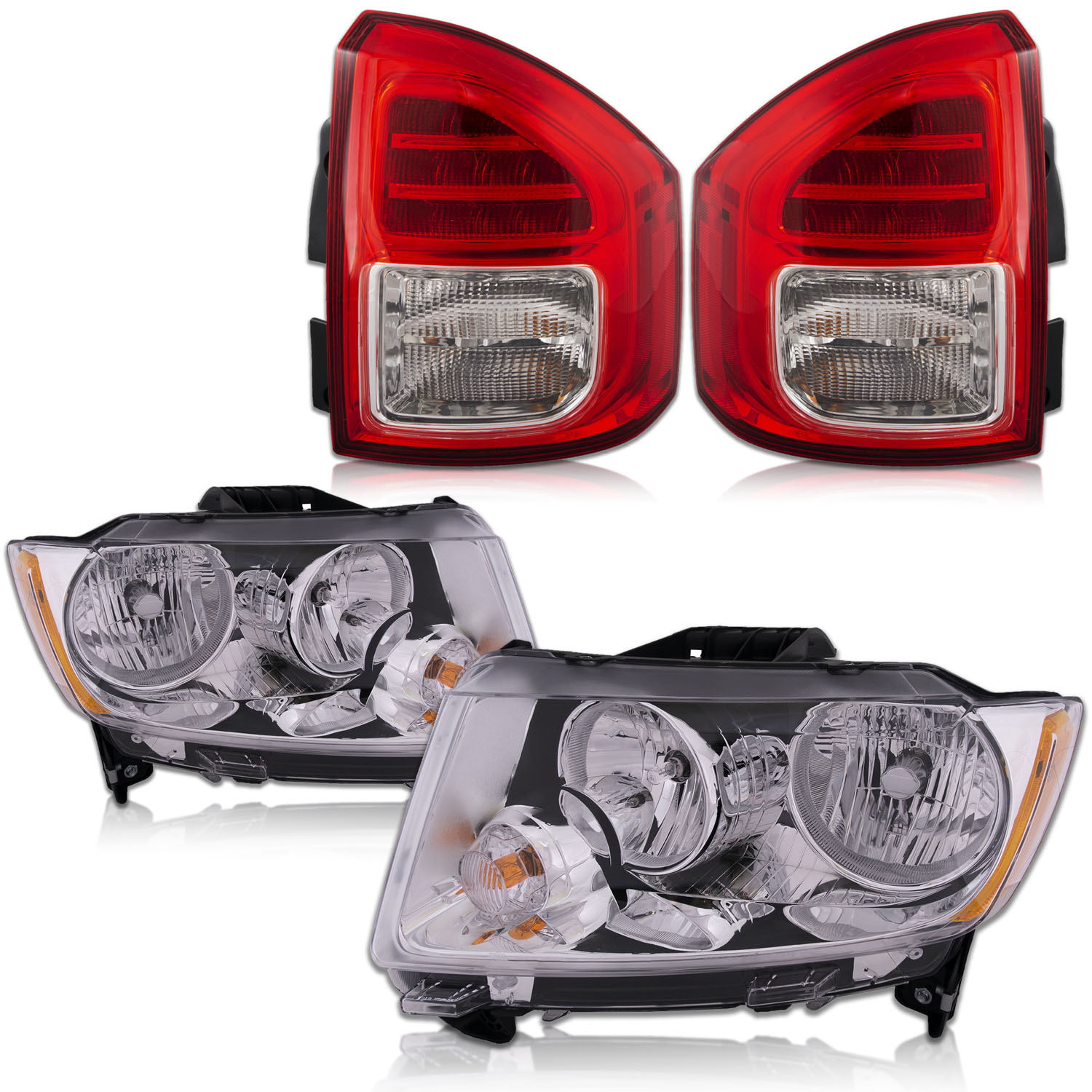 Headlight Set For 11-13 Jeep Compass
