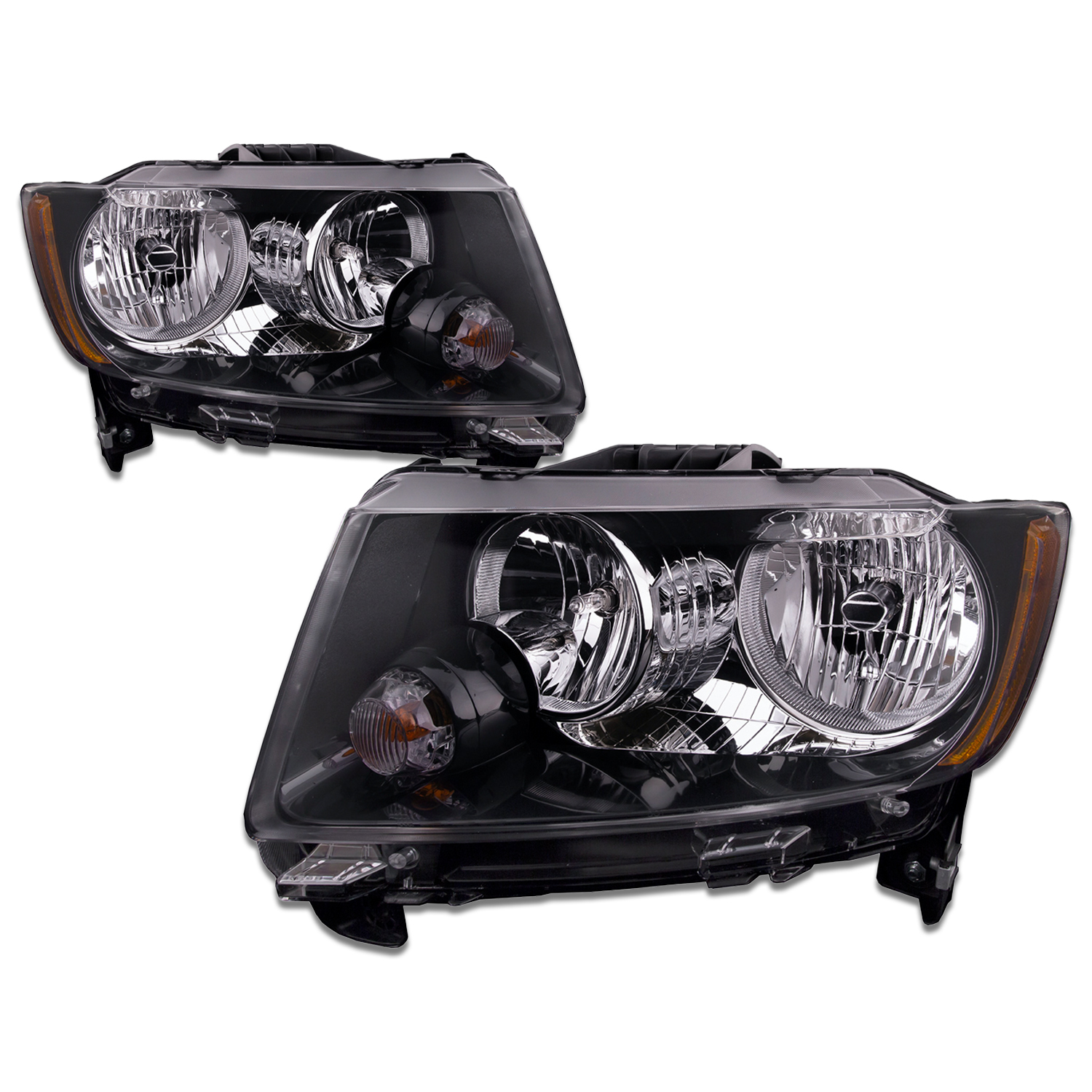 Headlight Set For 13-17 Jeep Compass; CAPA Certified