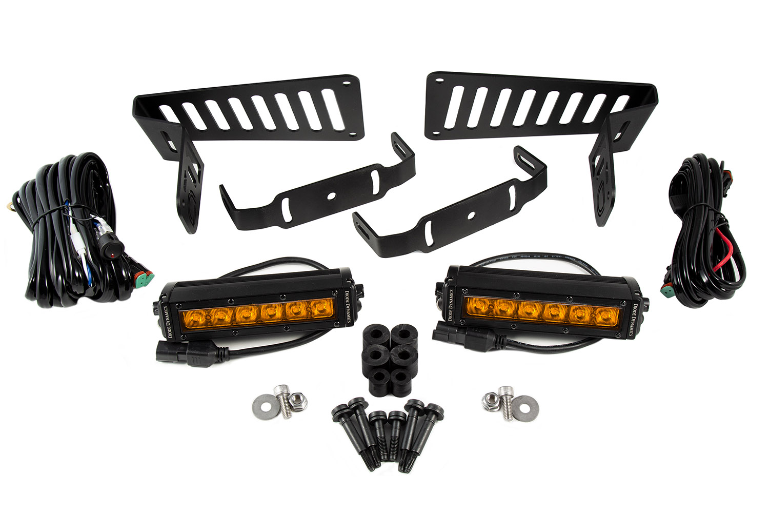 SS6 Cowl LED Bracket Kit Amber Driving for 2018-2023 Jeep JL Wrangler/Gladiator