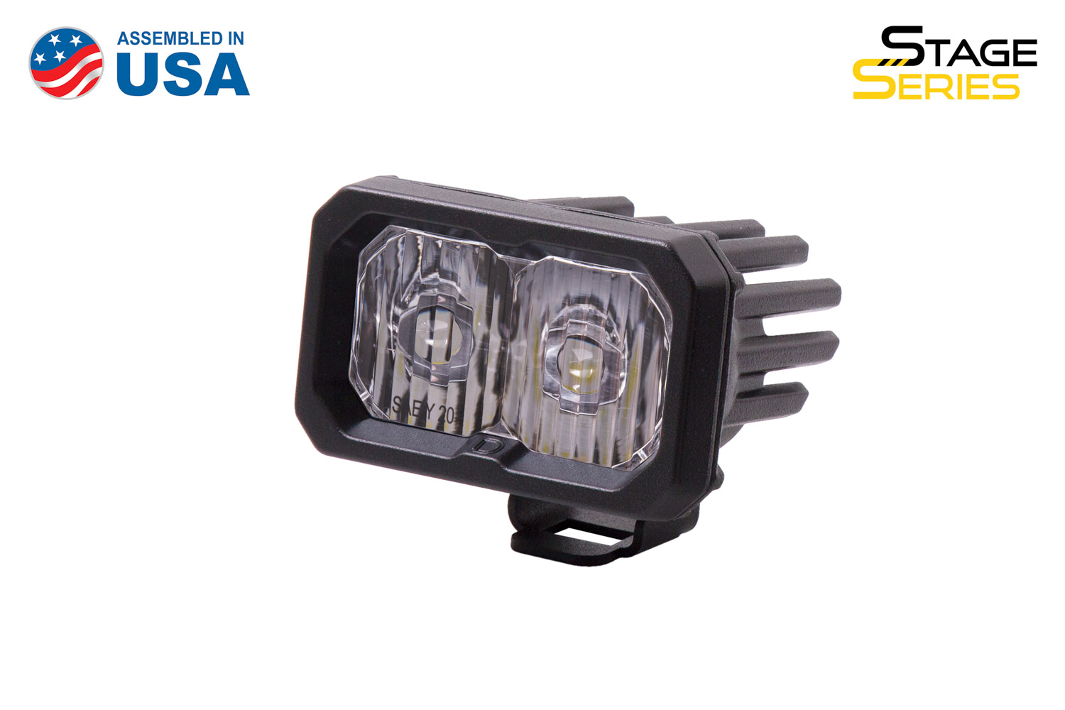 Stage Series 2 Inch LED Pod, Pro White Driving Standard With Amber Back Light Single