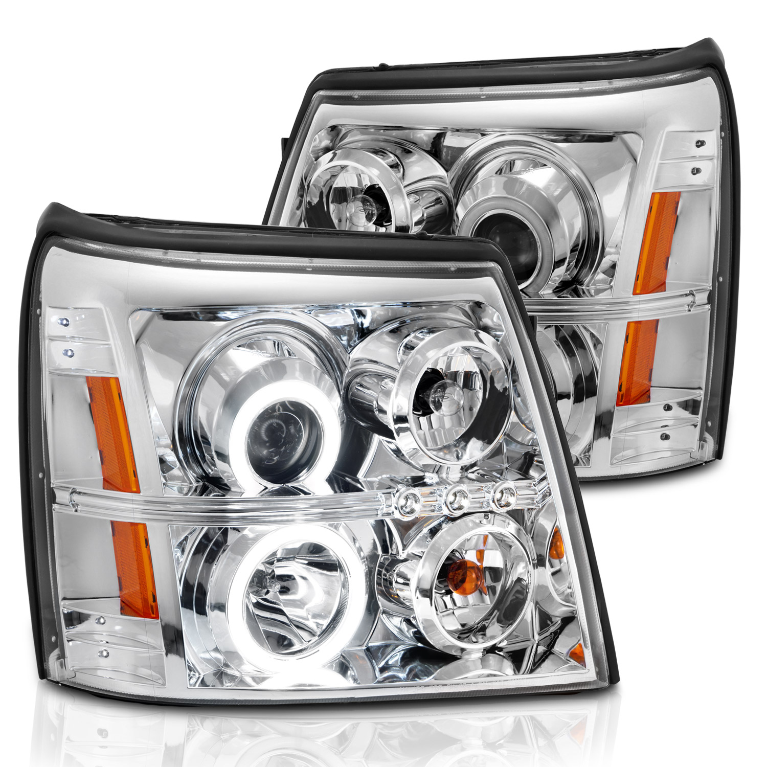 Headlight Set For 02-06 Cadillac Escalade, 03-06 Cadillac Escalade ESV, 03-06 Cadillac Escalade EXT