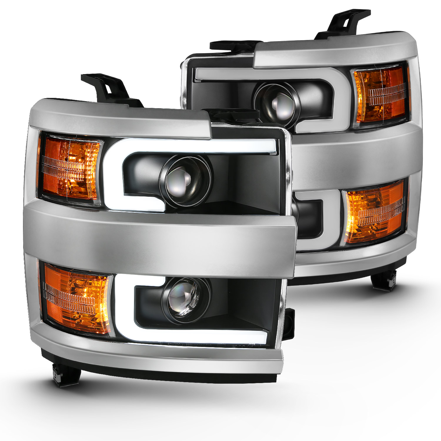 Headlight Set For 15-19 Chevrolet Silverado 2500 HD, 15-19 Chevrolet Silverado 3500 HD