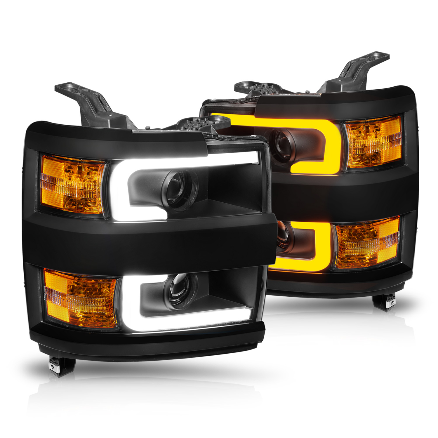 Headlight Set For 15-19 Chevrolet Silverado 2500 HD, 15-19 Chevrolet Silverado 3500 HD