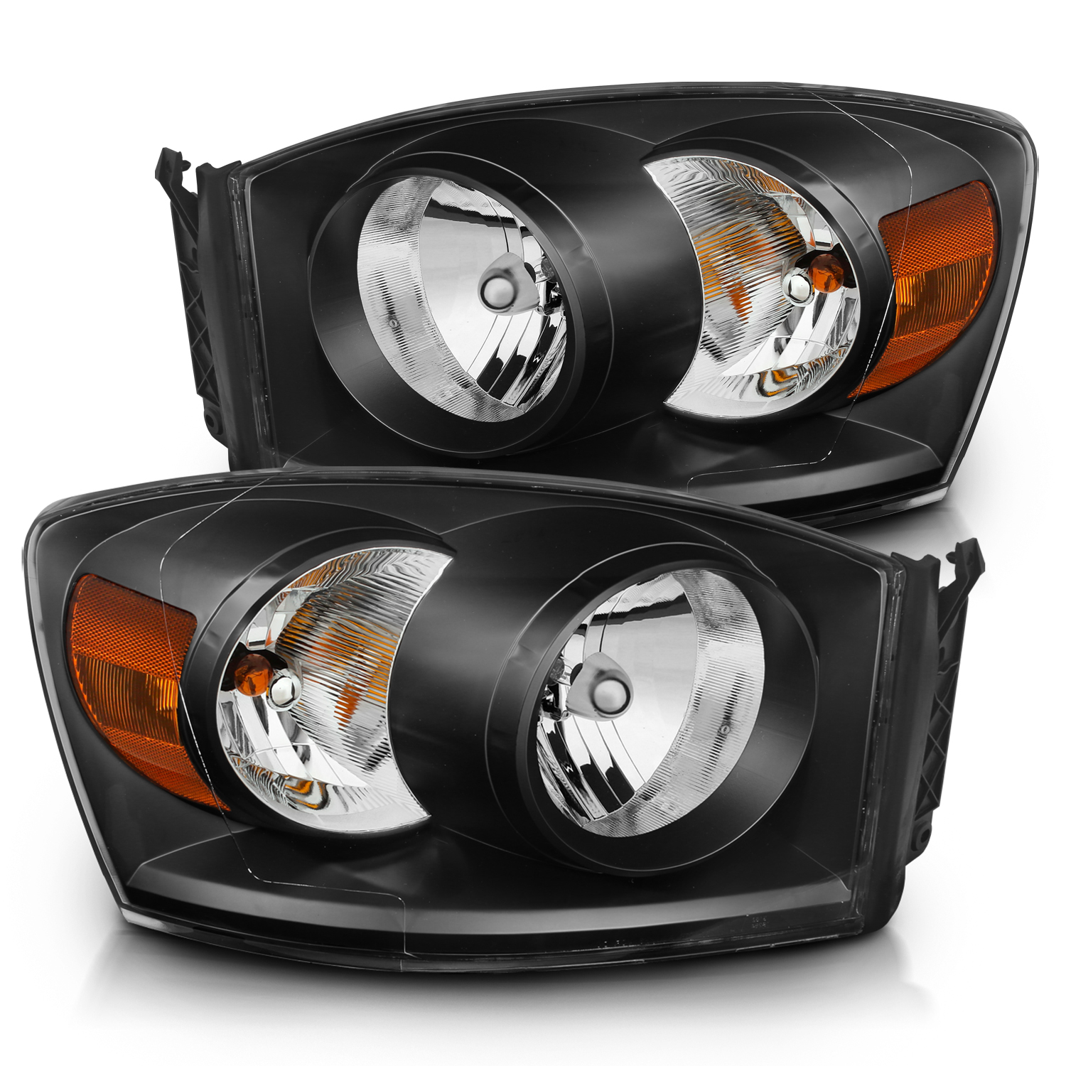 Headlight Set For 06-08 Dodge Ram 1500, 06-08 Dodge Ram 2500, 06-08 Dodge Ram 3500
