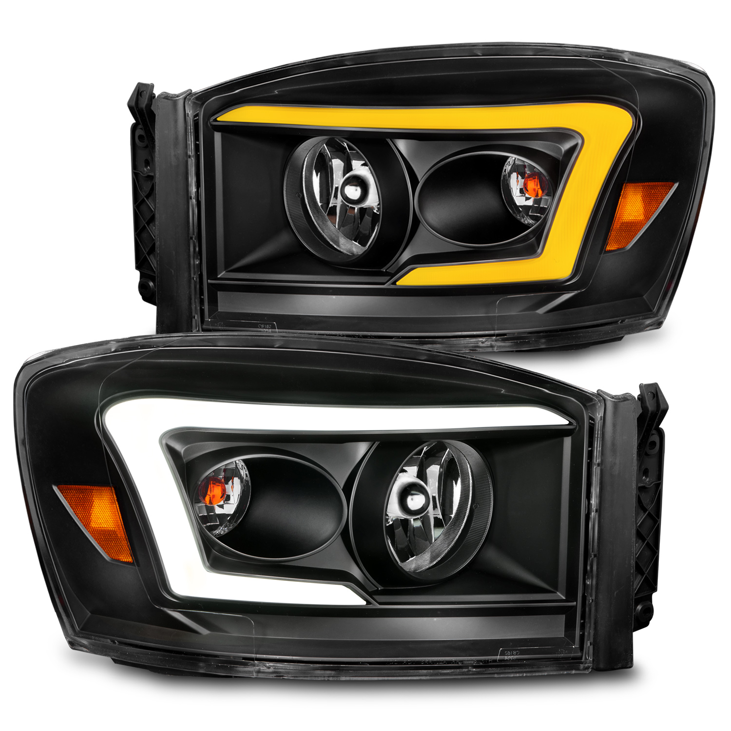 Headlight Set For 06-08 Dodge Ram 1500, 06-08 Dodge Ram 2500, 06-08 Dodge Ram 3500