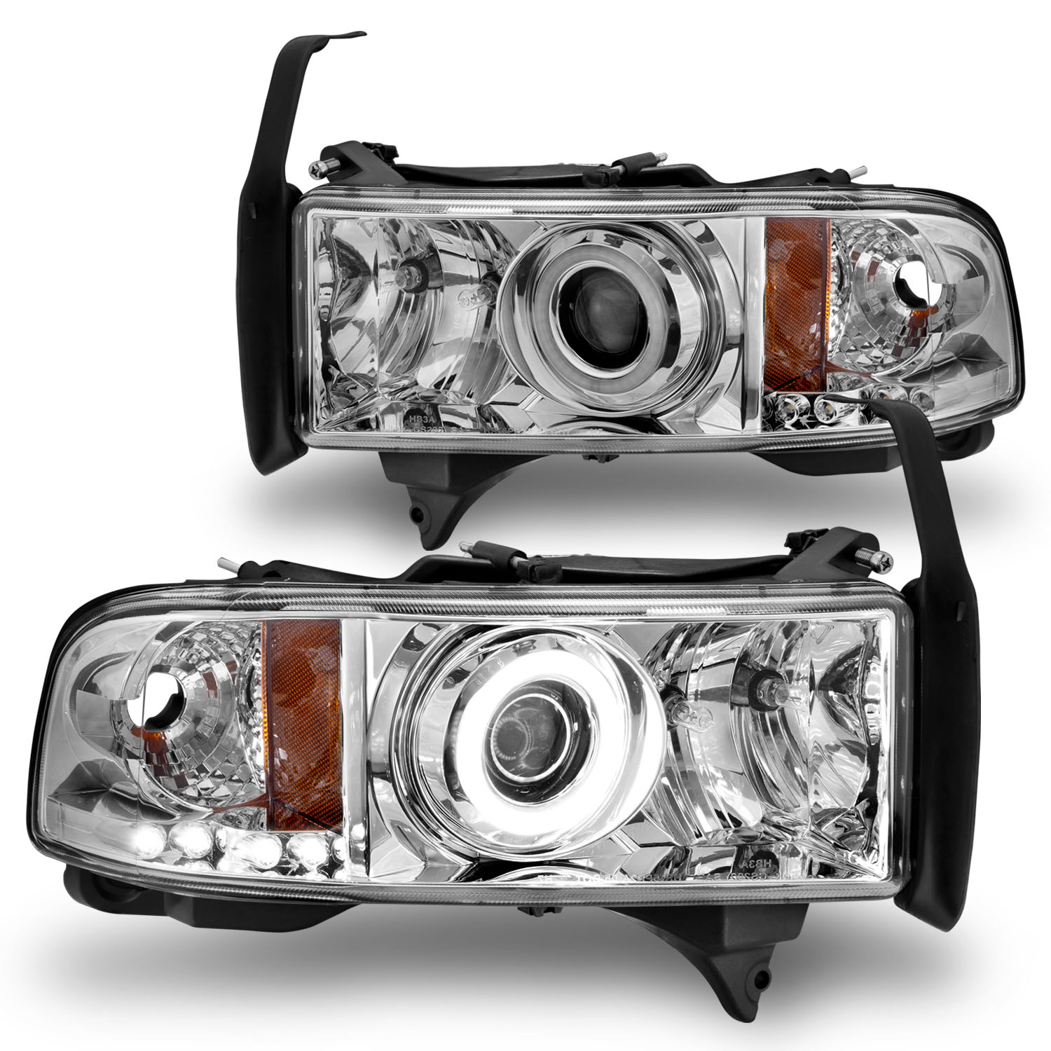 Headlight Set For 97-01 Dodge Ram 1500, 94-02 Dodge Ram 2500, 94-02 Dodge Ram 3500