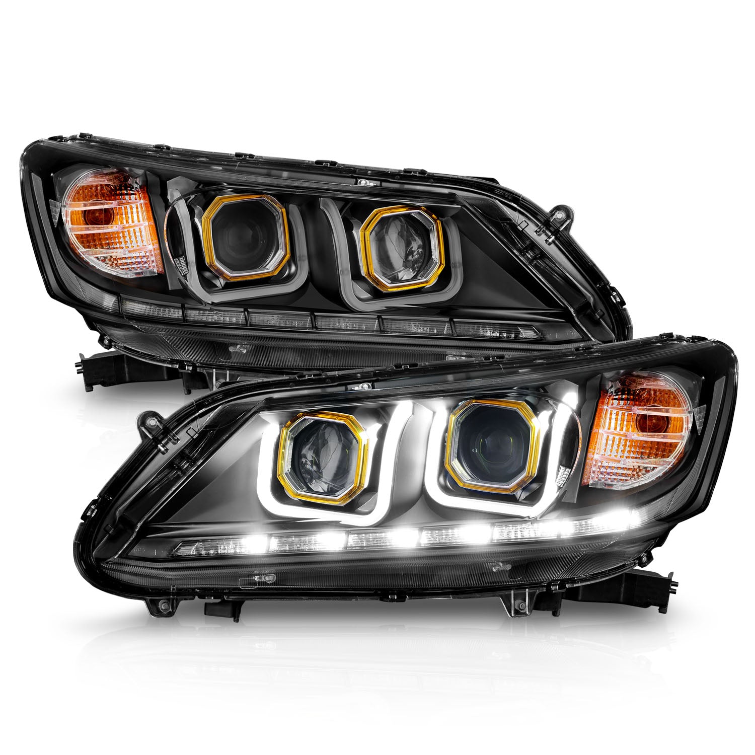 Headlight Set For 13-15 Honda Accord