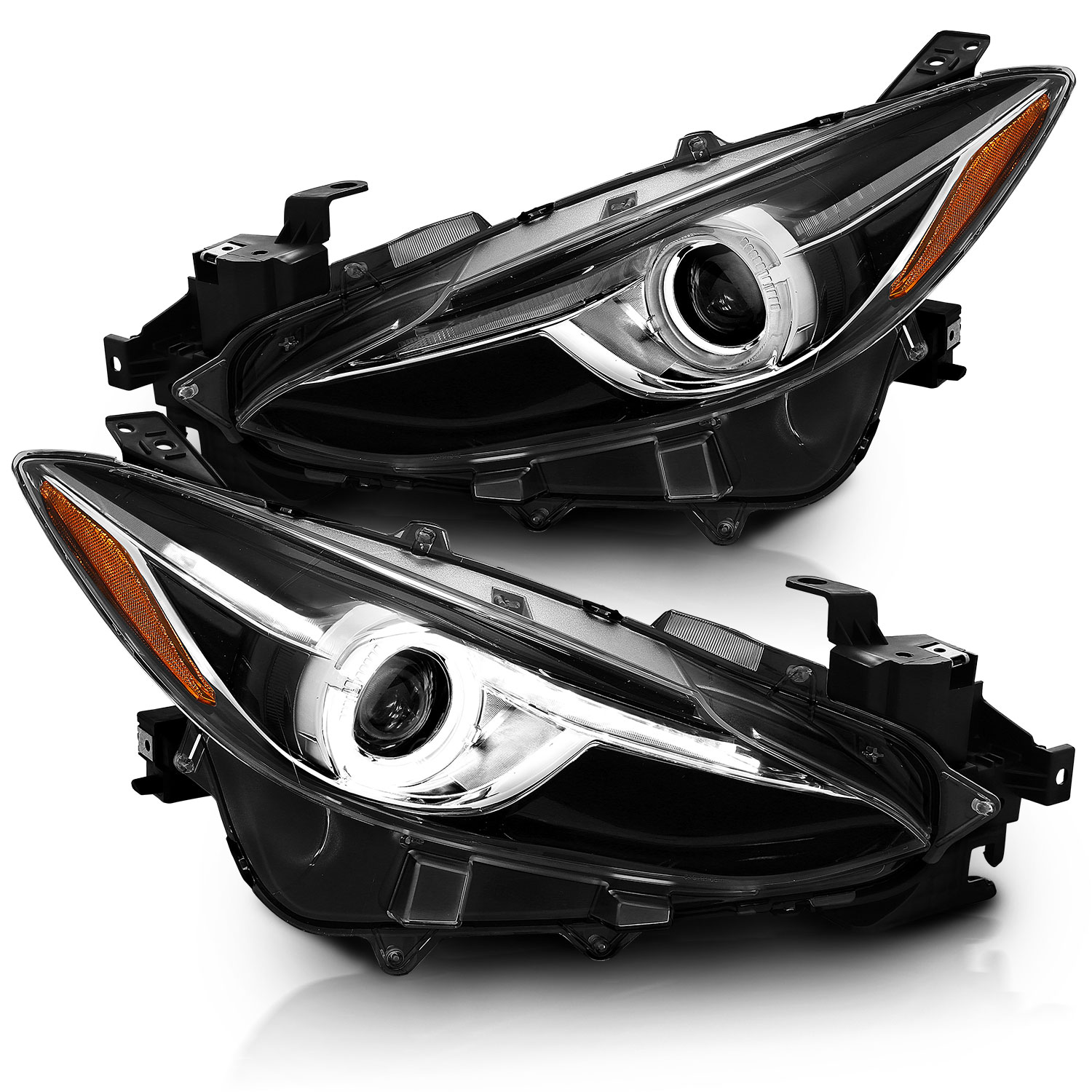 Headlight Set For 14-17 Mazda 3
