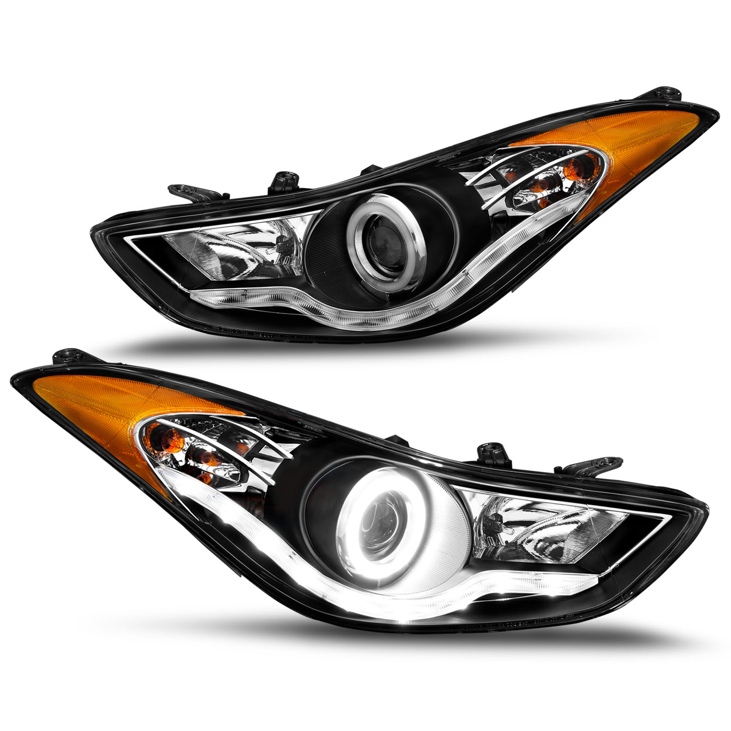 Headlight Set For 11-14 Hyundai Elantra, 13 Hyundai Elantra Coupe, 13 Hyundai Elantra GT