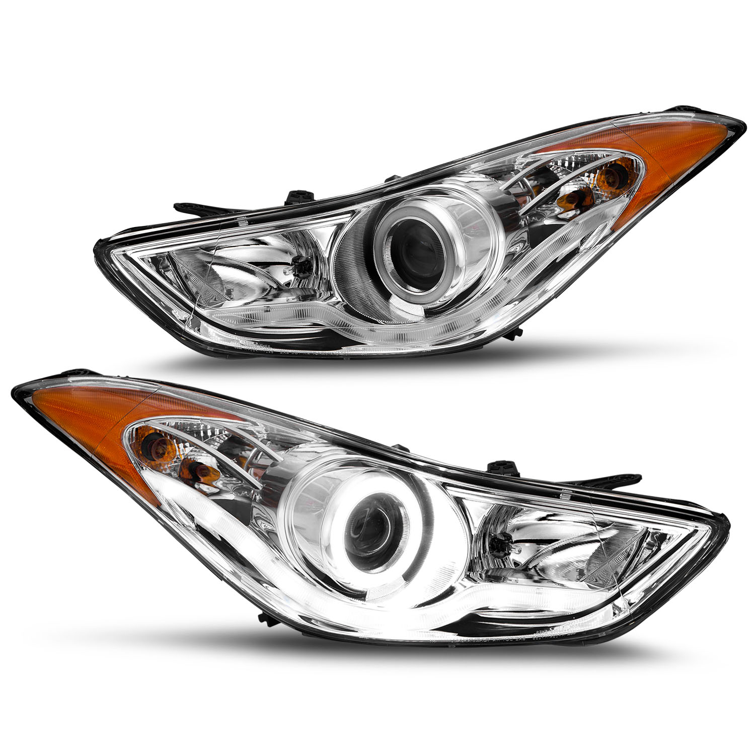 Headlight Set For 11-14 Hyundai Elantra, 13 Hyundai Elantra Coupe, 13 Hyundai Elantra GT