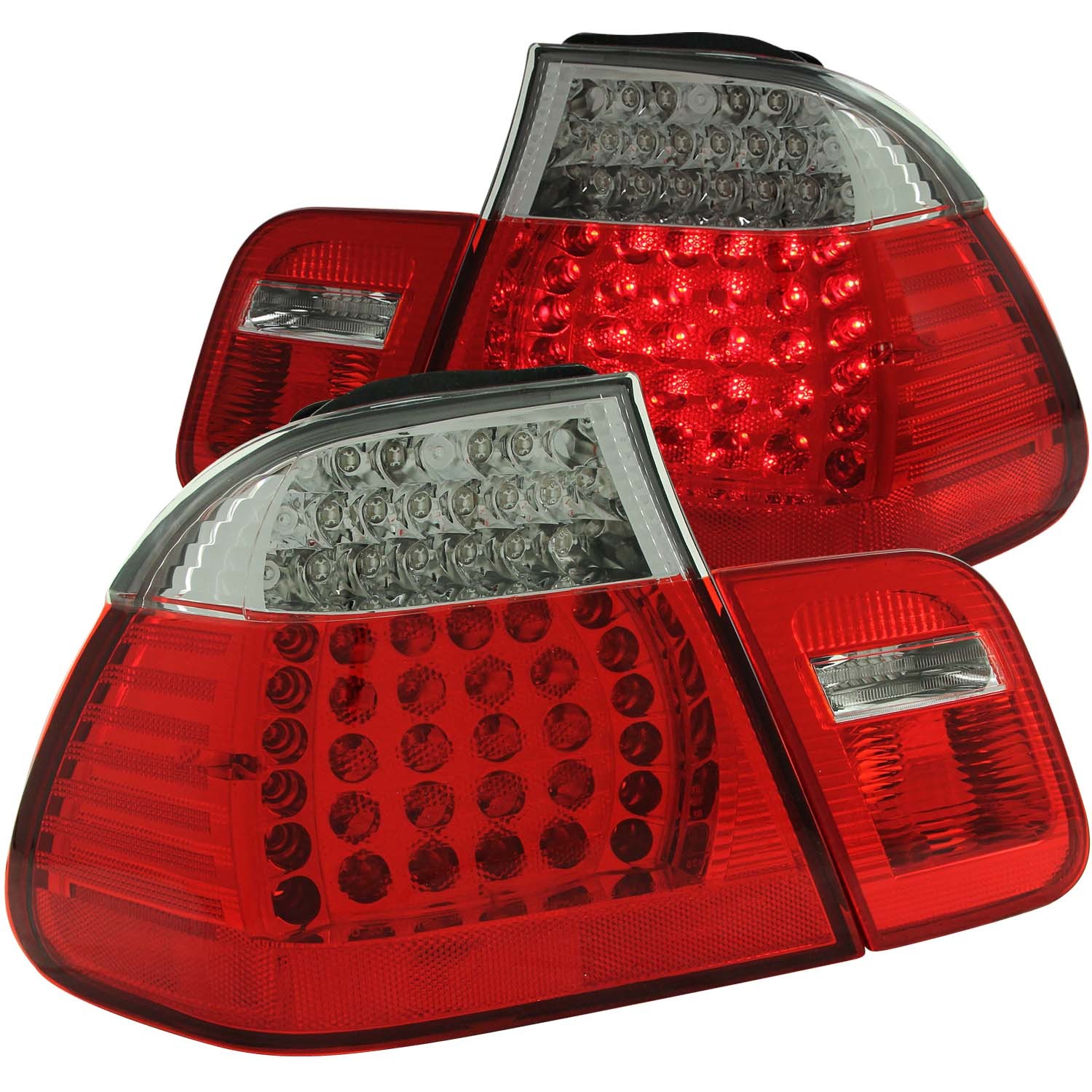 LED Tail Light Compatible with BMW 320i 323i 325i 325xi 328i 330i 330xi 1999-2001 3-Series Includes Left Driver and Right Passenger Side Tail Lights Red and Clear Lens