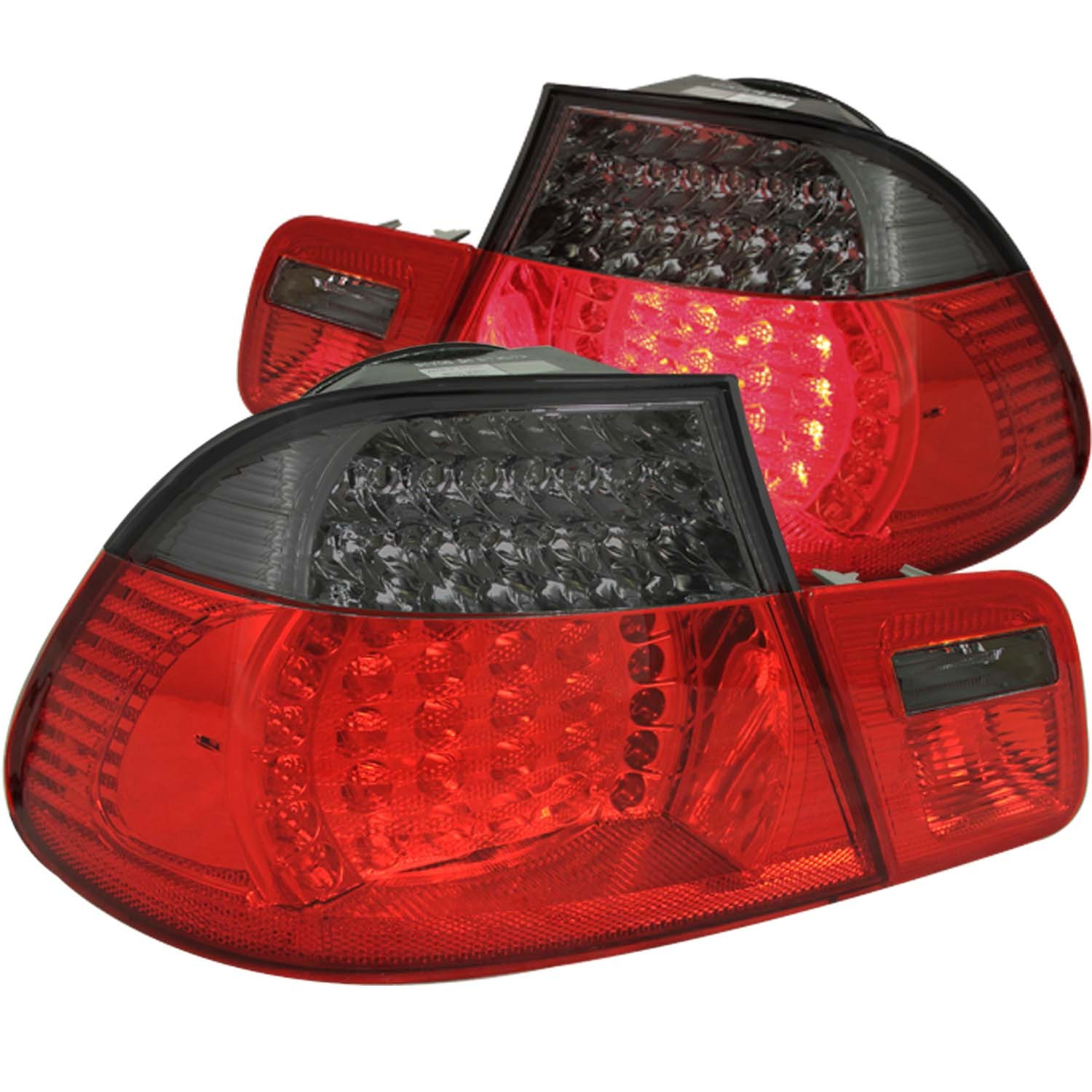 LED Tail Light Compatible with BMW 323Ci 325Ci 328Ci 330Ci M3 2000-2003 Includes Left Driver and Right Passenger Side Tail Lights with Red and Smoke Lens
