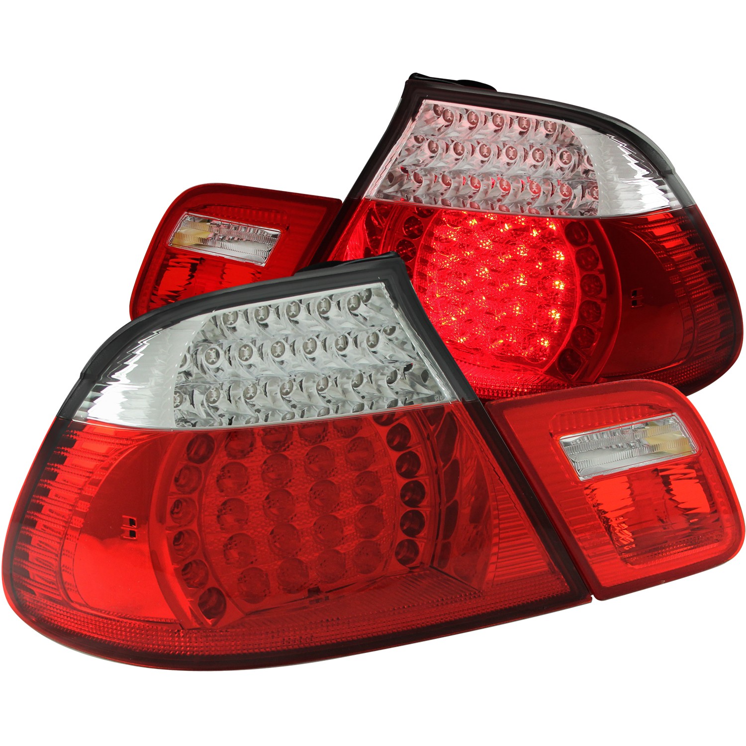 LED Tail Light Compatible with BMW 323Ci 325Ci 328Ci 330Ci M3 2000-2003 Includes Left Driver and Right Passenger Side Tail Lights with Red and Clear Lens