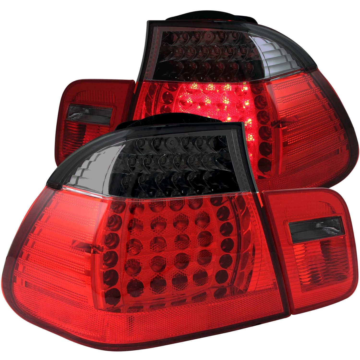 LED Tail Light Compatible with BMW 320i 325i 325xi 330i 330xi 2002-2005 Includes Left Driver and Right Passenger Side Tail Lights with Smoke Lens