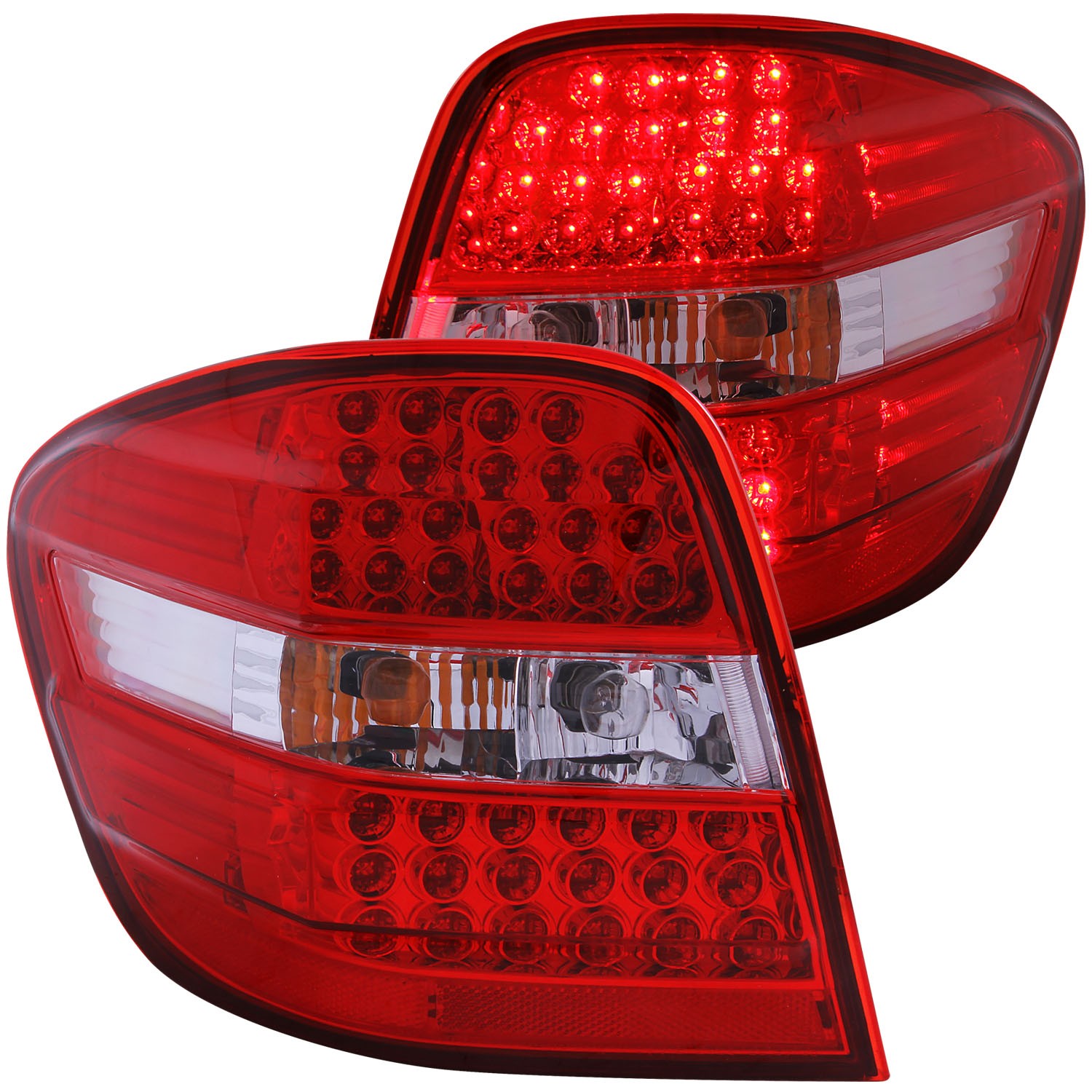 LED Tail Light Compatible with Mercedes-Benz ML CLASS ML350 ML500 ML63 AMG 2006-2009 Includes Left Driver and Right Passenger Side Tail Lights with Red and Clear Lens