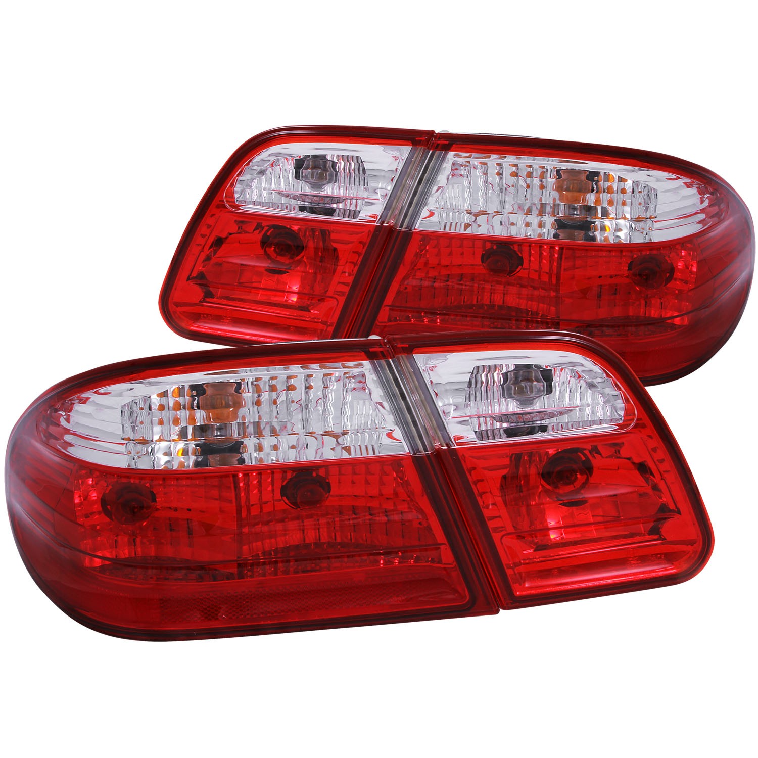LED Tail Light Compatible with Mercedes-Benz E300 E320 E420 E430 E55 AMG 1996-2002 E-Class W210 Includes Left Driver and Right Passenger Side Tail Lights with Red and Clear Lens