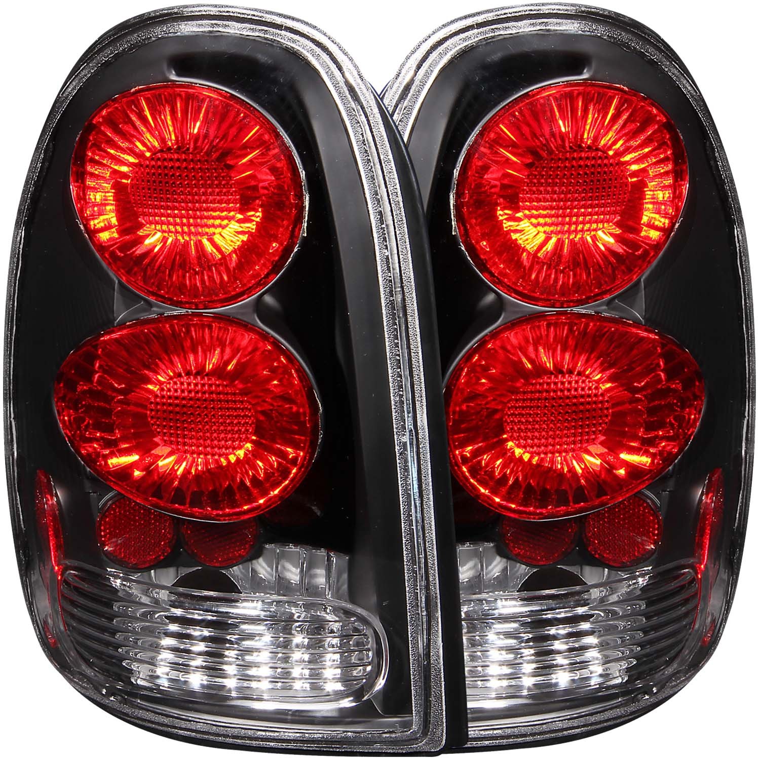 Black Housing Halogen Tail Light Compatible with Chrysler Dodge Plymouth Durango Grand Caravan Town and Country Voyager 1996-2003 Includes Left Driver and Right Passenger Side Tail Lights