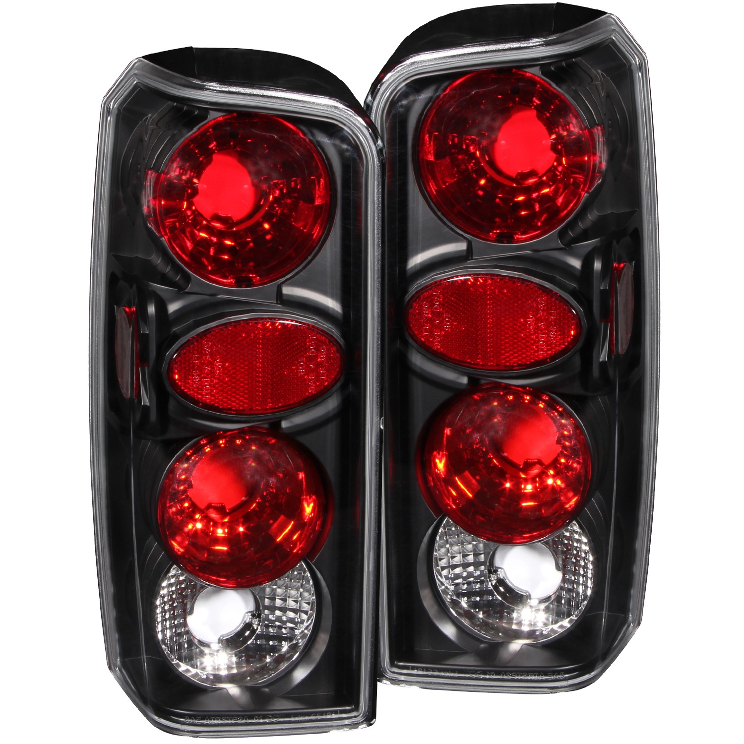Black Housing Halogen Tail Light Compatible with Jeep Cherokee 1997-2001 Includes Left Driver and Right Passenger Side Tail Lights