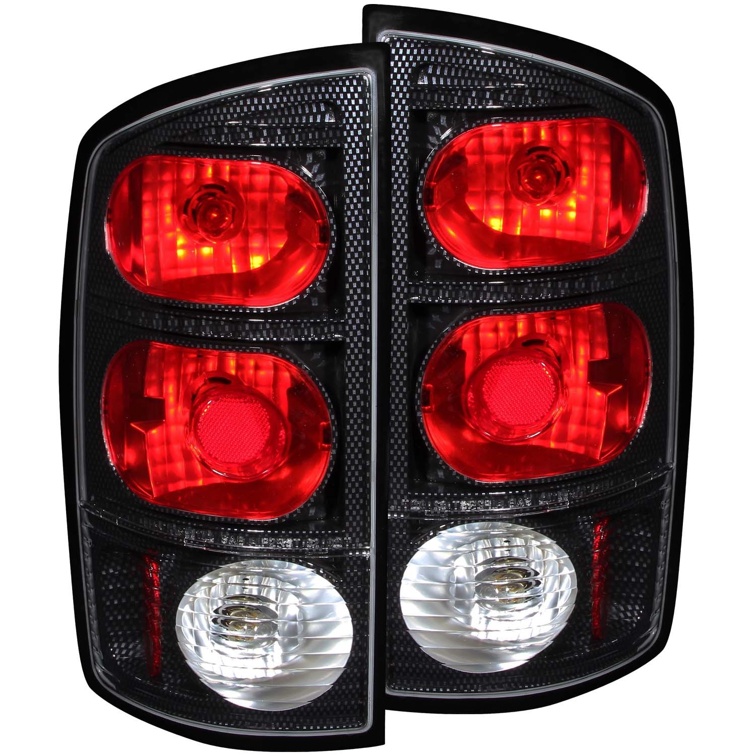 Halogen Tail Light Compatible with Dodge Ram 1500 2500 3500 2002-2006 Includes Left Driver and Right Passenger Side Tail Lights Carbon