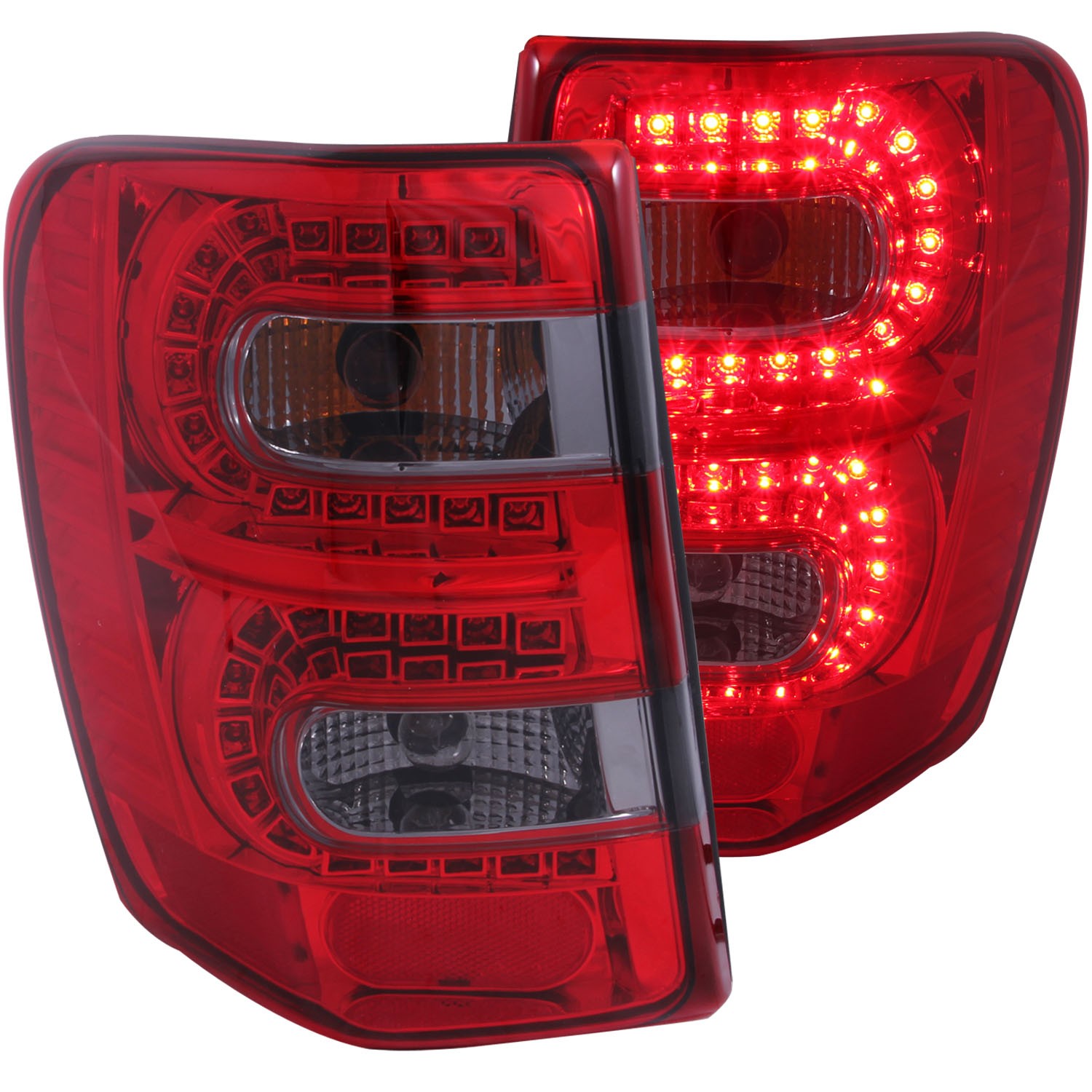 LED Tail Light Compatible with Jeep Grand Cherokee 1999-2004 Includes Left Driver and Right Passenger Side Tail Lights with Red and Smoke Lens