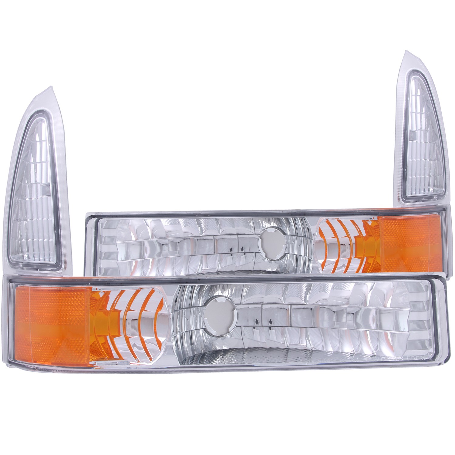 Chrome Housing Incandescent Signal Lights Compatible with Ford Excursion F-250 Super Duty F-350 Super Duty 1999-2004 Includes Left Driver and Right Passenger Side Signal Lights