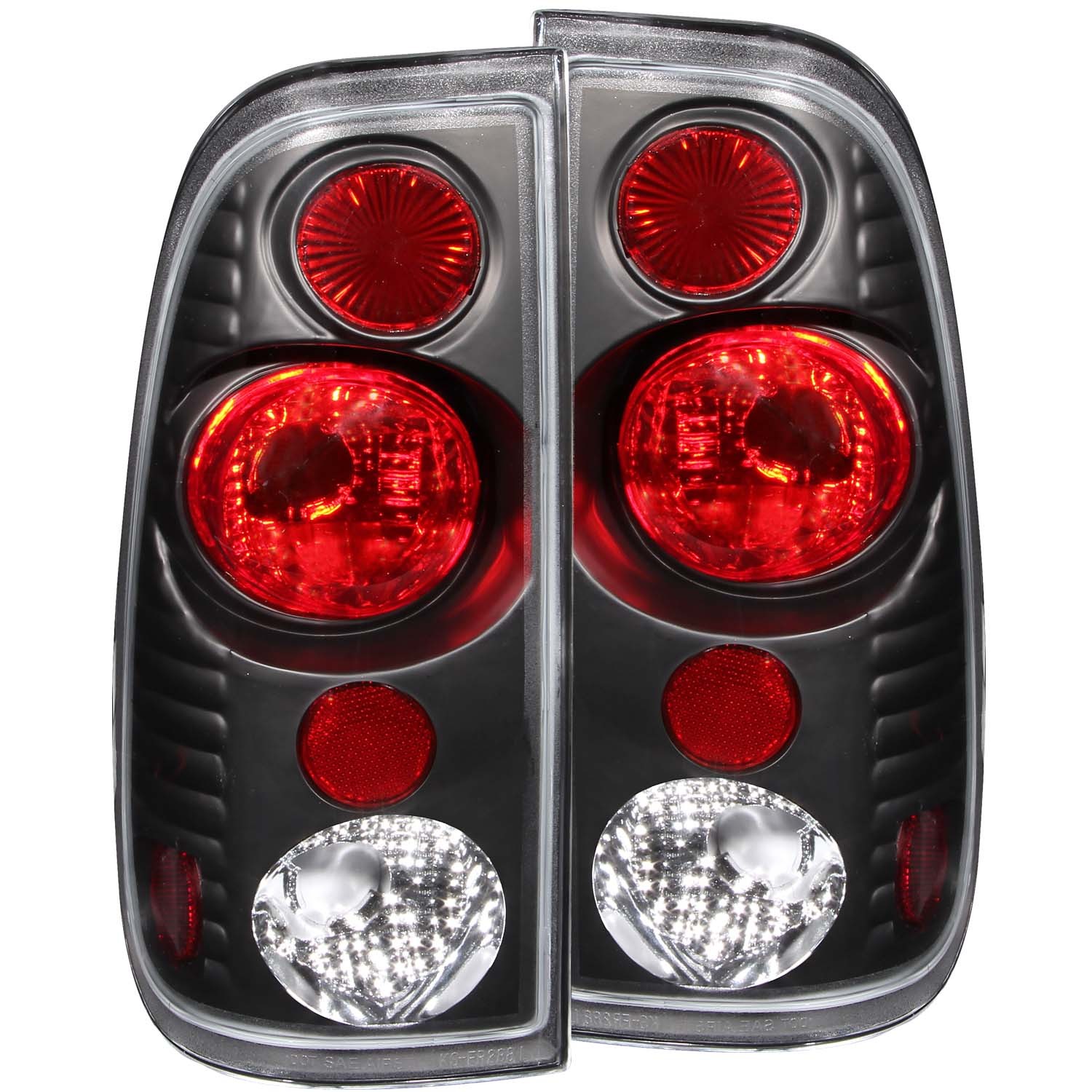 Black Housing Halogen Tail Light Compatible with Ford F-150 F-250 F-250 Super Duty F-350 Super Duty 1997-2007 Includes Left Driver and Right Passenger Side Tail Lights