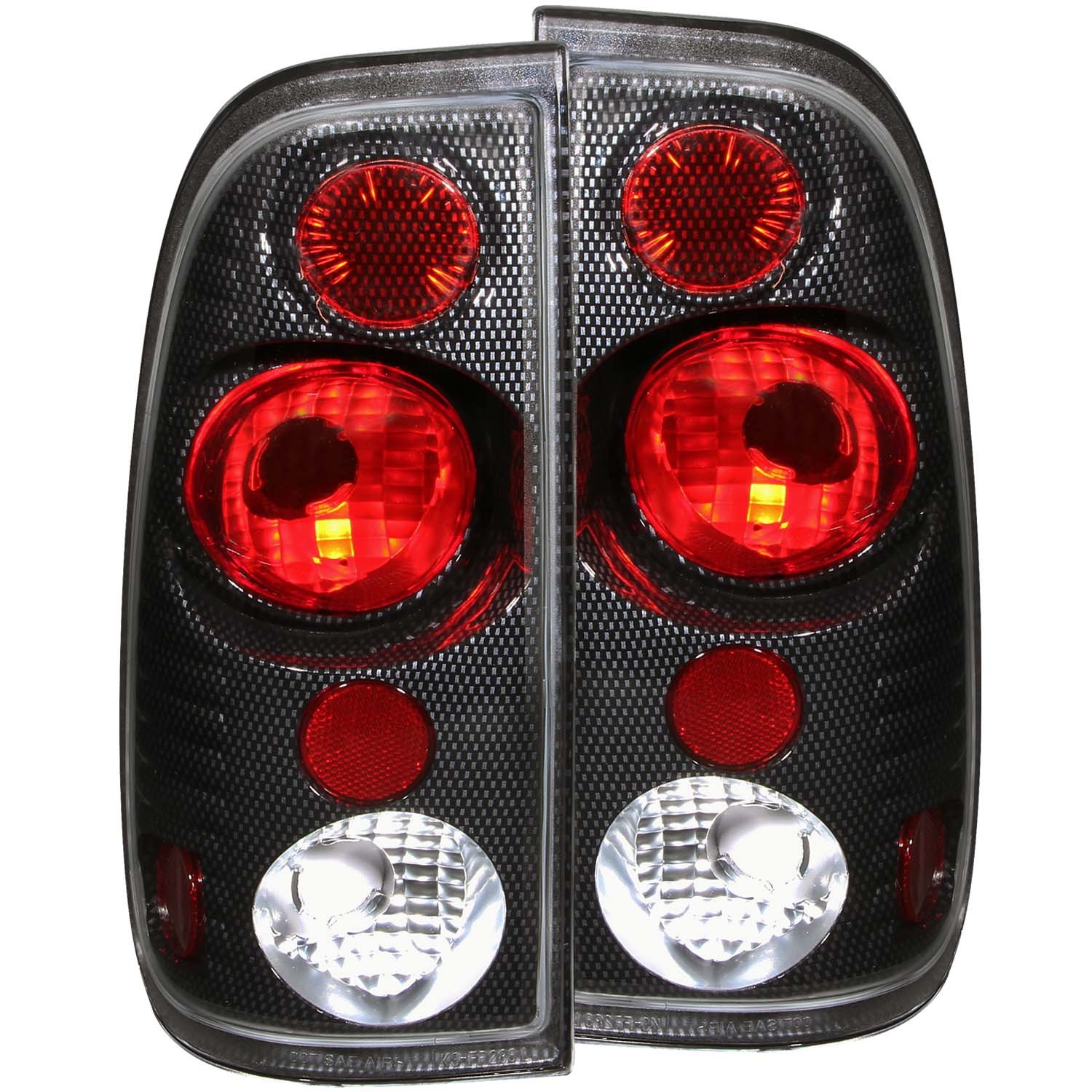 Halogen Tail Light Compatible with Ford F-150 F-250 F-250 Super Duty F-350 Super Duty 1997-2007 Includes Left Driver and Right Passenger Side Tail Lights Carbon