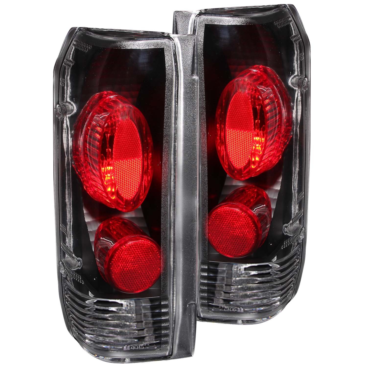 Black Housing Incandescent Tail Light Compatible with Ford Bronco F-150 F-250 F-350 1989-1998 Includes Left Driver and Right Passenger Side Tail Lights
